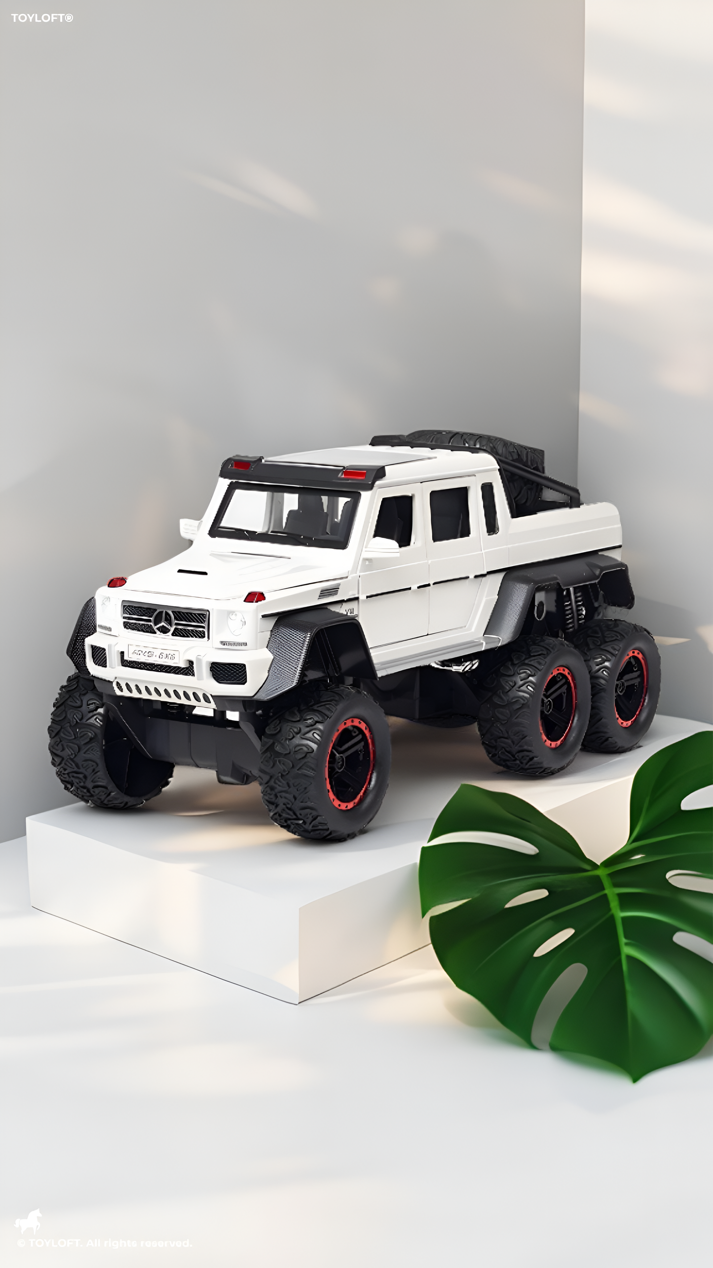 Mercedes-Benz G63 AMG 6x6 Diecast Model Car - 1:24 Scale Metal Toy Truck with Light & Sound LMI13864