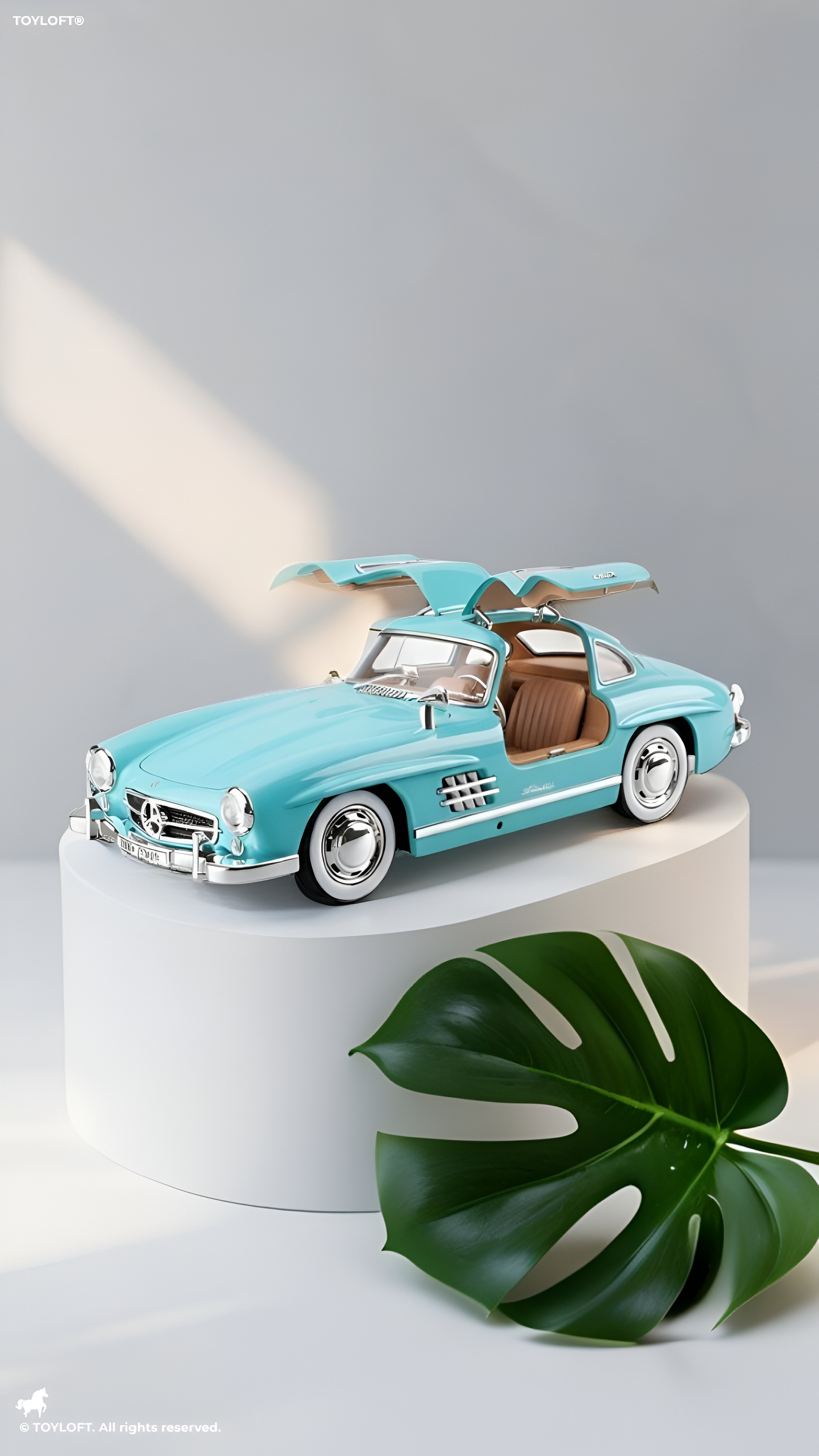 Mercedes-Benz 300 SL Gullwing 1:22 Scale Diecast Model Car – Light Blue Edition Collectible Replica TV6611
