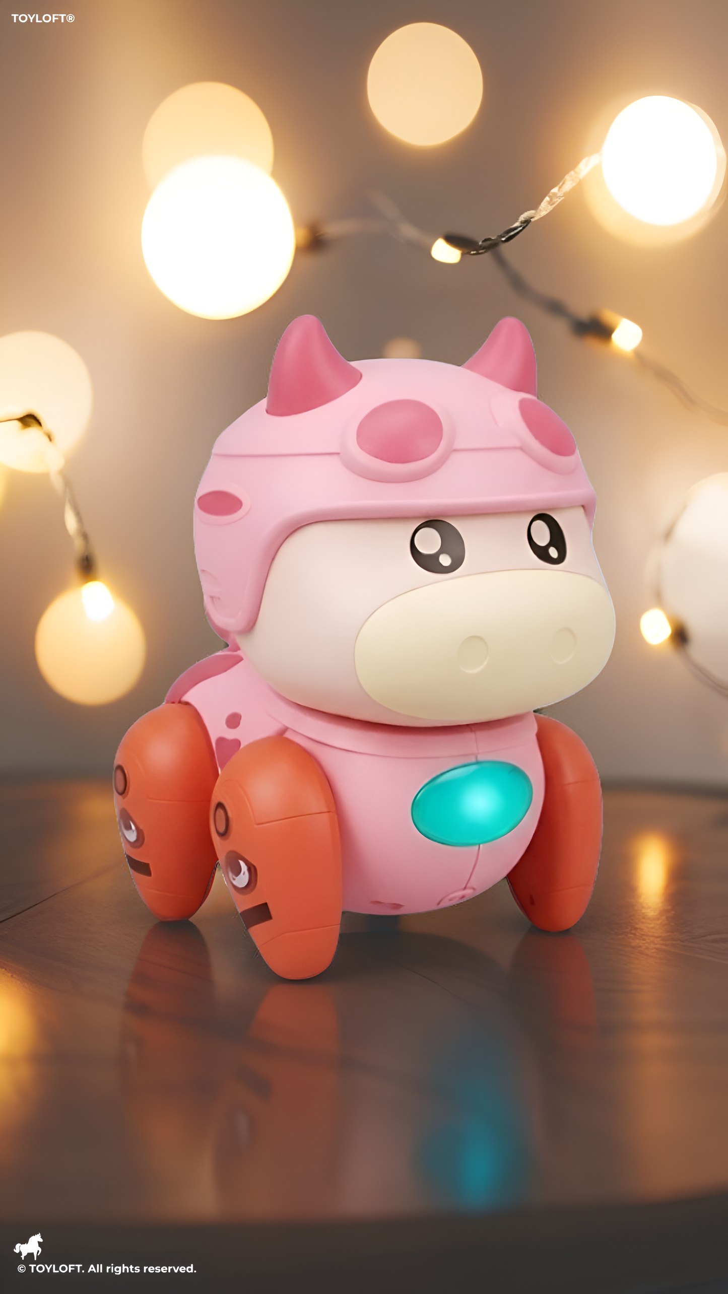 Interactive Musical Walking Cow Toy for Toddlers – Pink Electronic Dancing Baby Cow with LED Lights and Sound | Educational Robotic Animal Toy for Boys and Girls (Ages 3+) TV4667