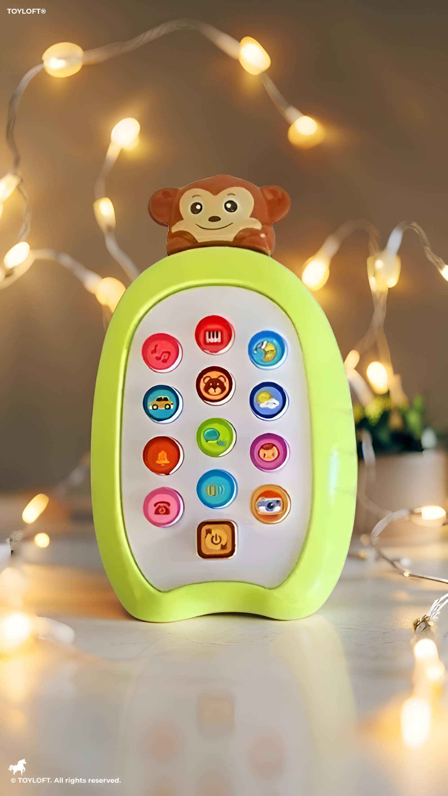 Musical Monkey Baby Phone Toy with Lights & Sounds – Educational Learning Toy for Infants & Toddlers | Interactive Pretend Play Phone for Babies Green LMI15694.