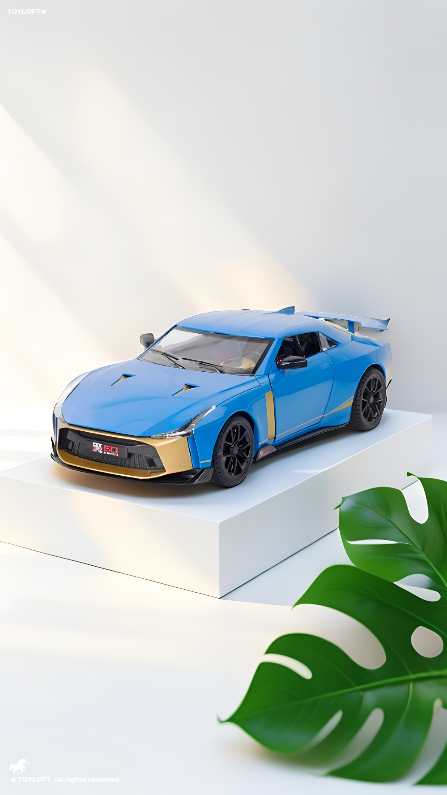 Nissan GT-R50 by Italdesign Diecast Model Car - 1/24 Scale Blue Special Edition - Collectible Toy Car with Pull-Back Action, Lights, and Sound - Perfect Gift for Car Enthusiasts LMI15124 - Free Car Inside.