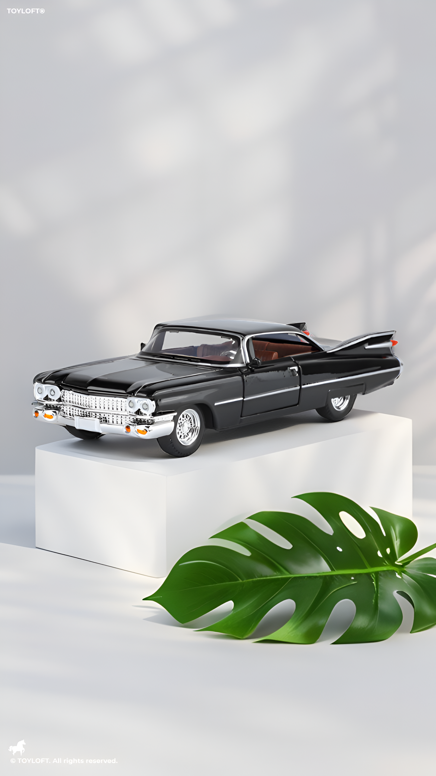 1959 Cadillac Series 62 Diecast Model Car 1:24 Scale – Classic Vintage American Luxury Collectible Black TV6123.
