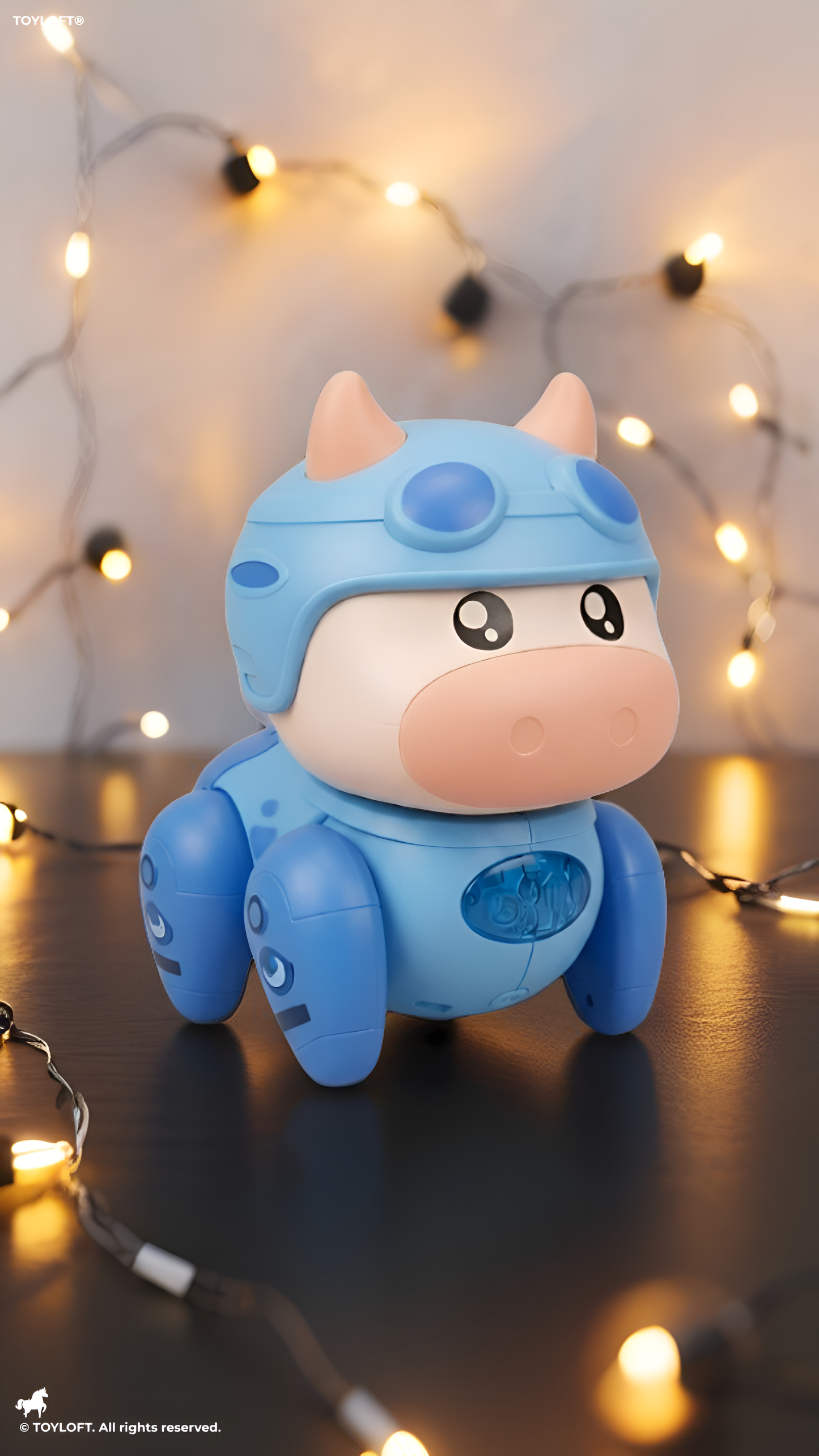 Interactive Musical Walking Cow Toy for Toddlers – Blue Electronic Dancing Baby Cow with LED Lights and Sound | Educational Robotic Animal Toy for Boys and Girls (Ages 3+) TV4667