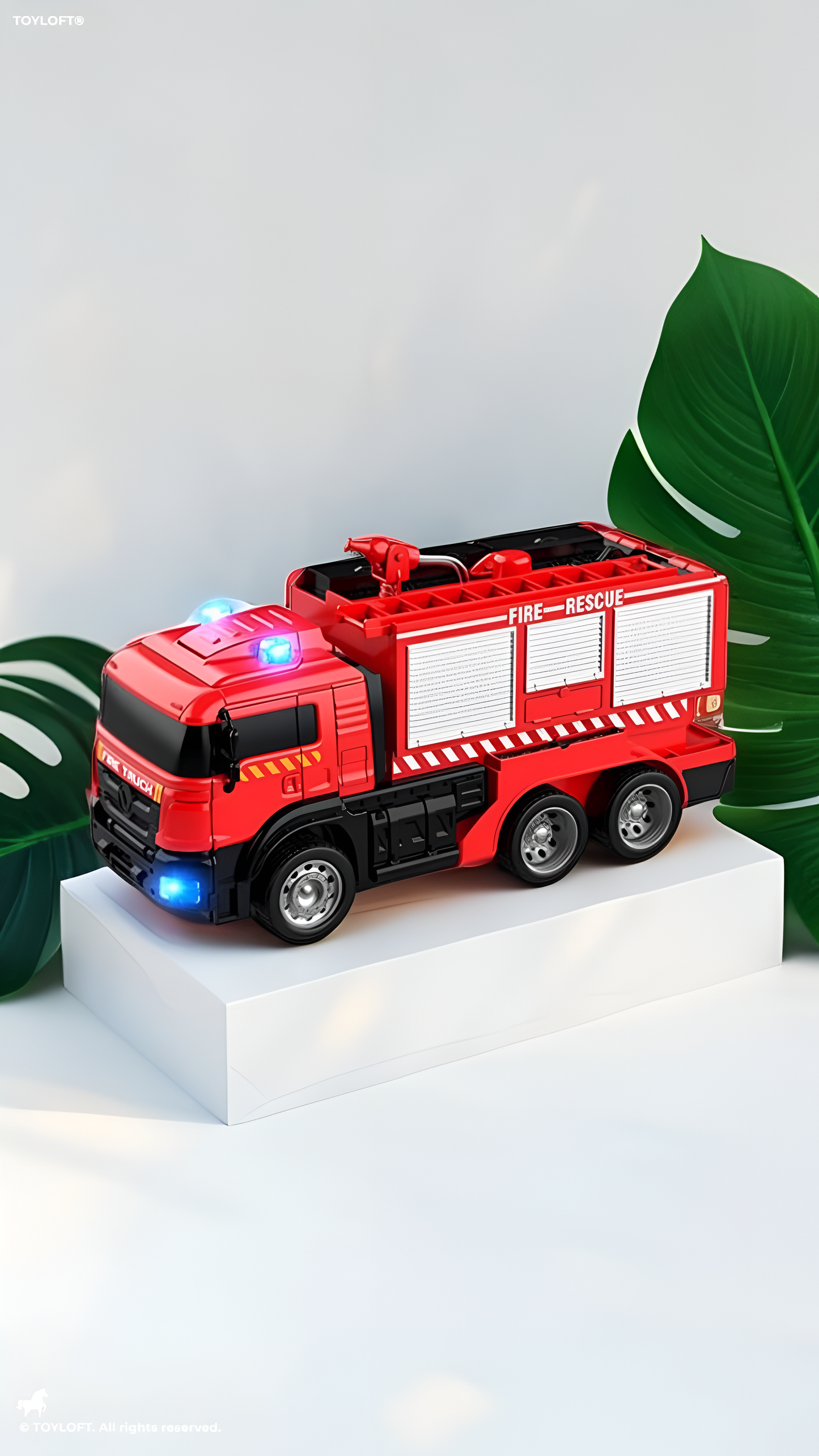 Remote Control Fire Fighting Truck With Water Spray Function Toy For Kids