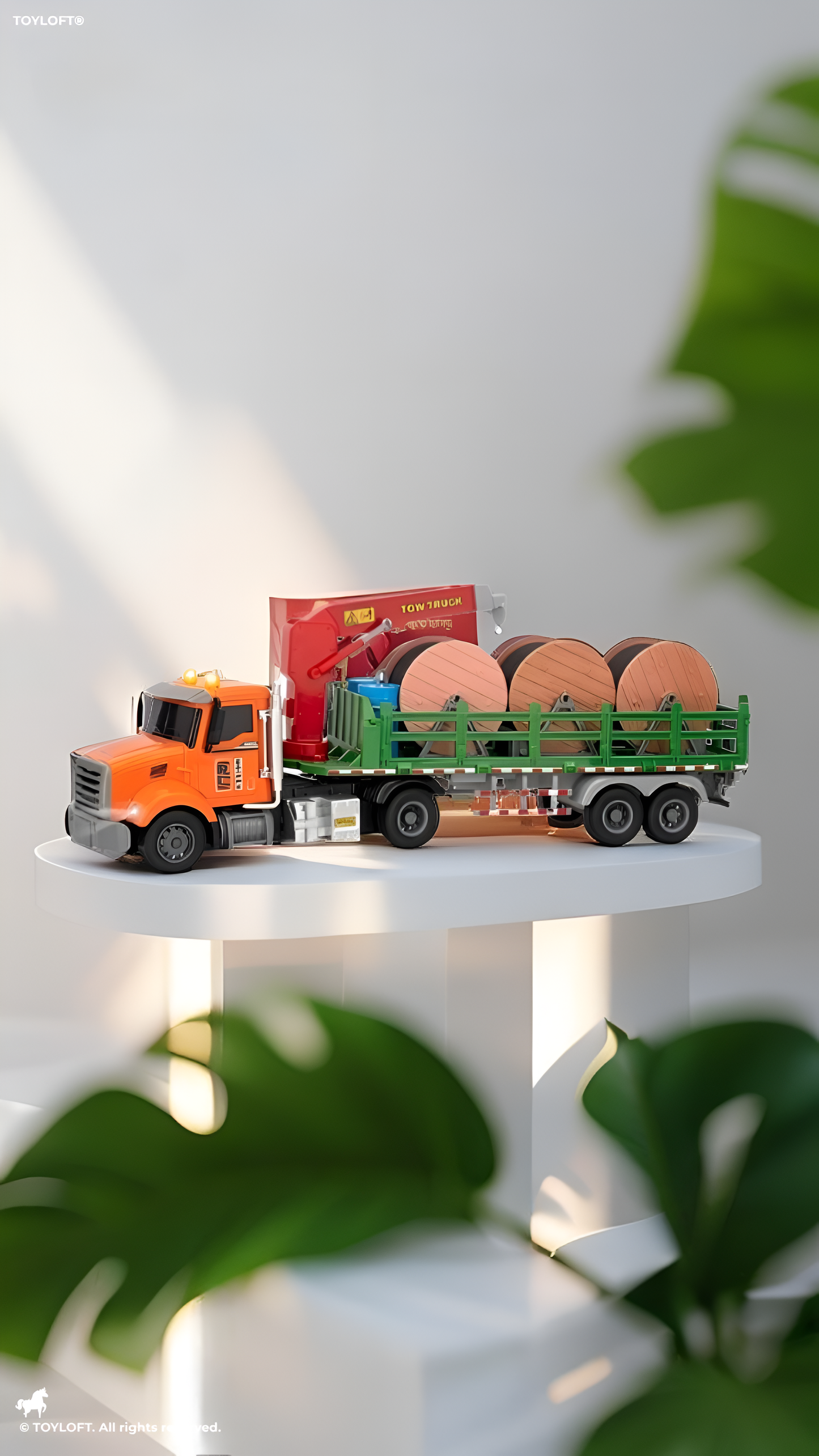 Remote Control Tow Truck with Crane – 2.4GHz RC Flatbed Trailer Toy NX16433.
