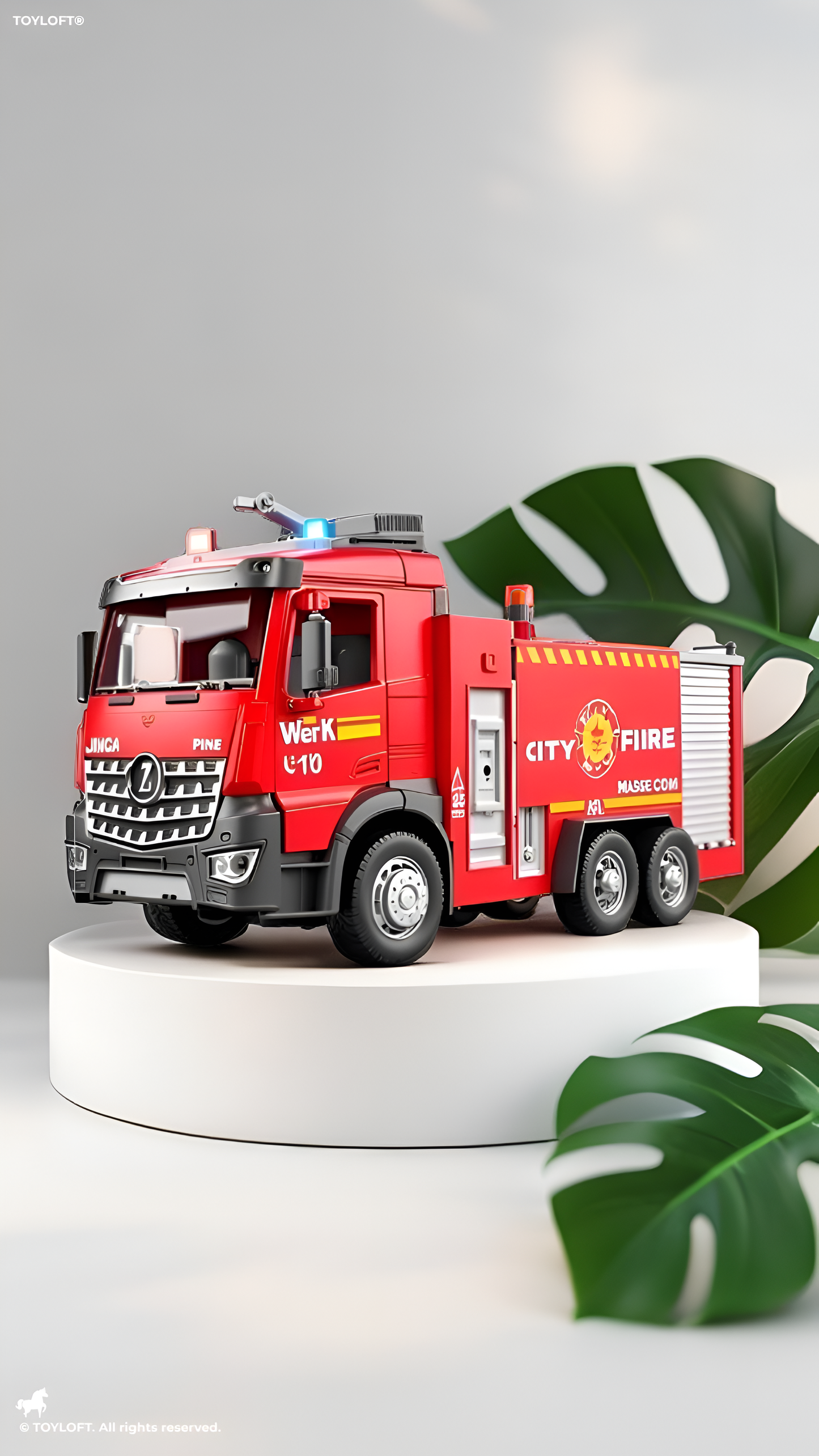 Fire Truck Toy with Water Spray, Lights, Sound & Music – Interactive Rescue Vehicle TV7011.