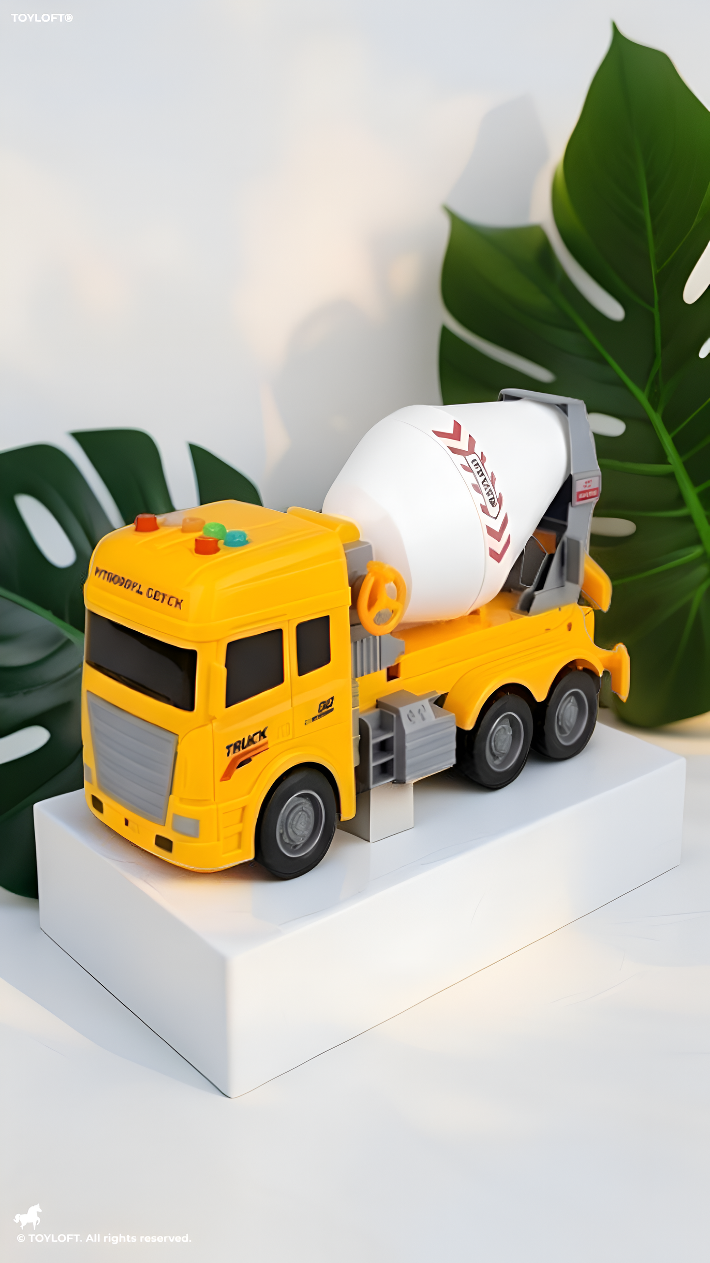 RC Cement Mixer Truck Toy with 360° Rotating Drum TV4371.