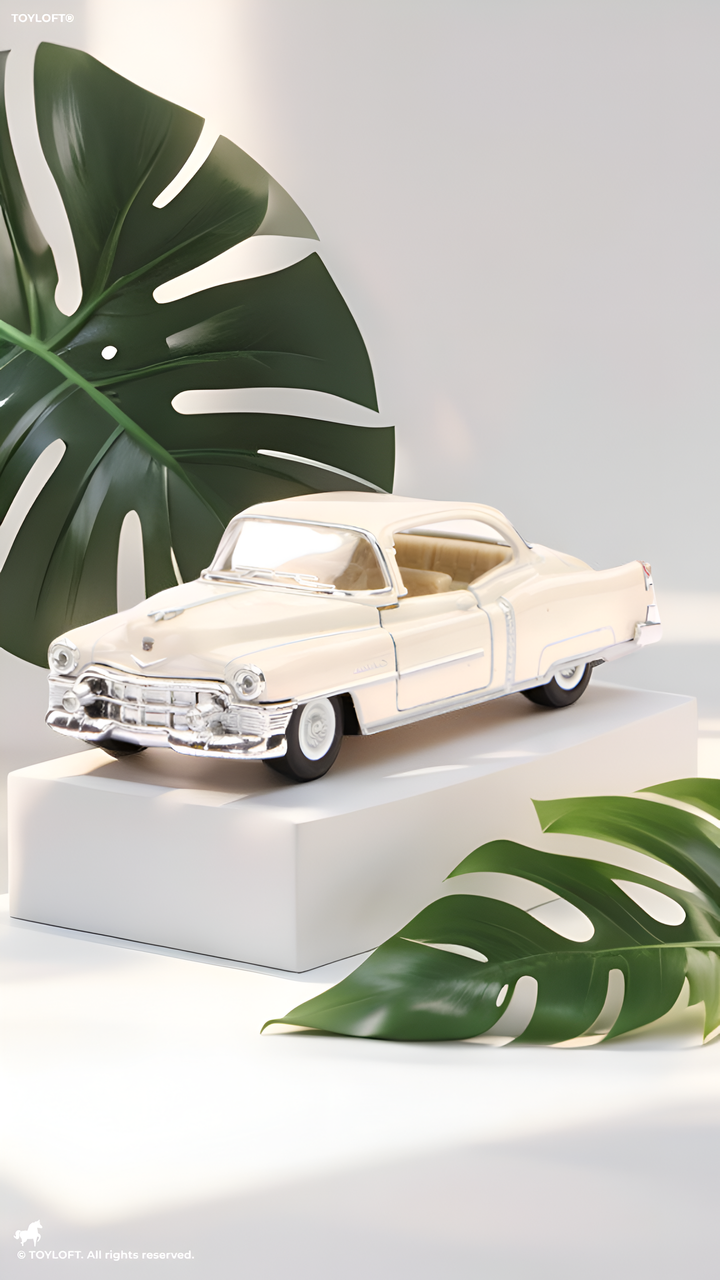 Cadillac Series 62 Coupe 1:32 Scale Diecast Model Car – Classic Vintage Collectible Beige TV6531.