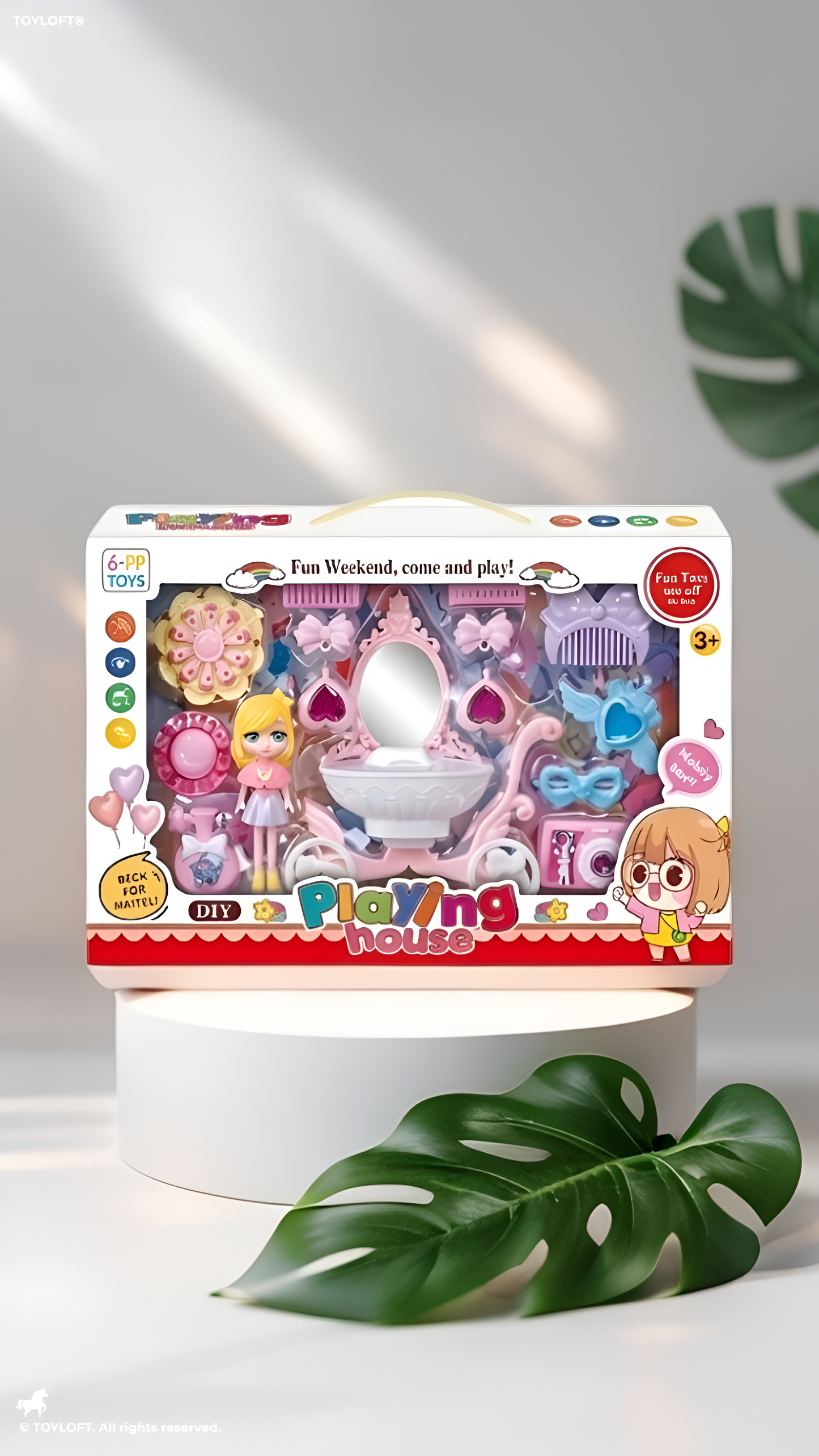 Princess Dressing Table & Carriage Vanity Set – Pretend Play Toy with Doll & Magic Accessories NX15619.