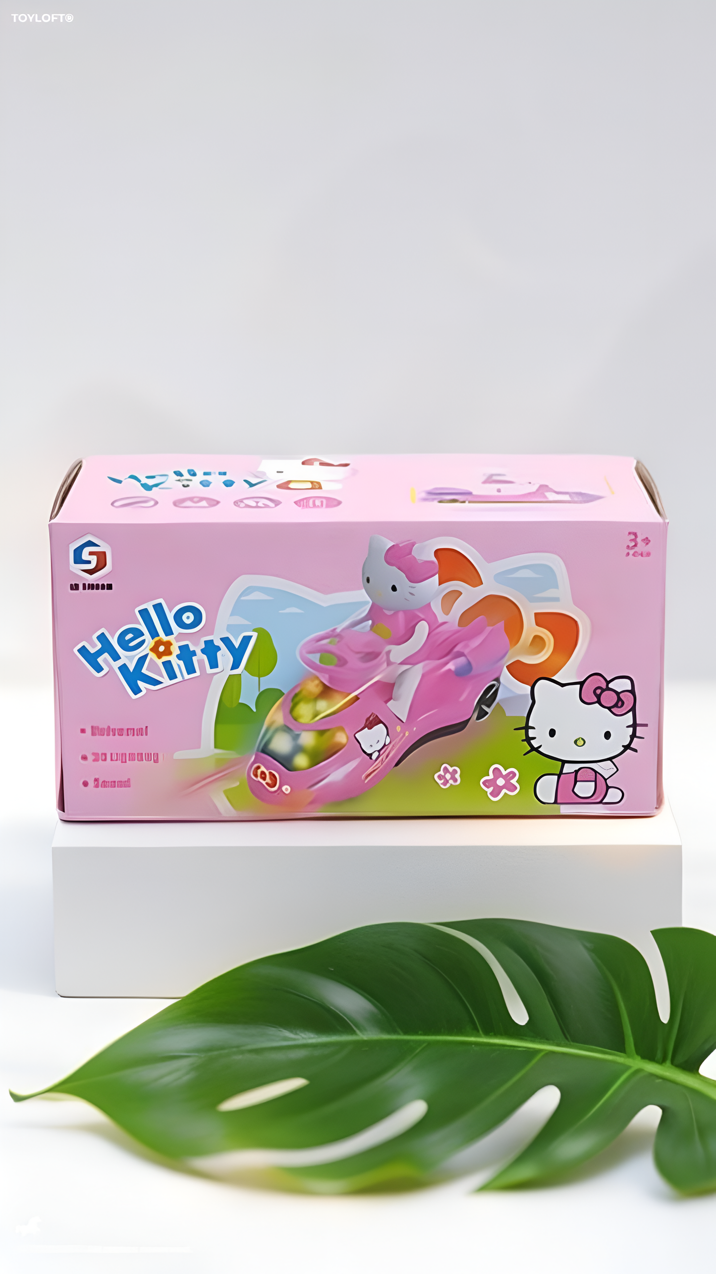 Kitty Car For Kids With 3D Light & Sound - Pink (L-62)