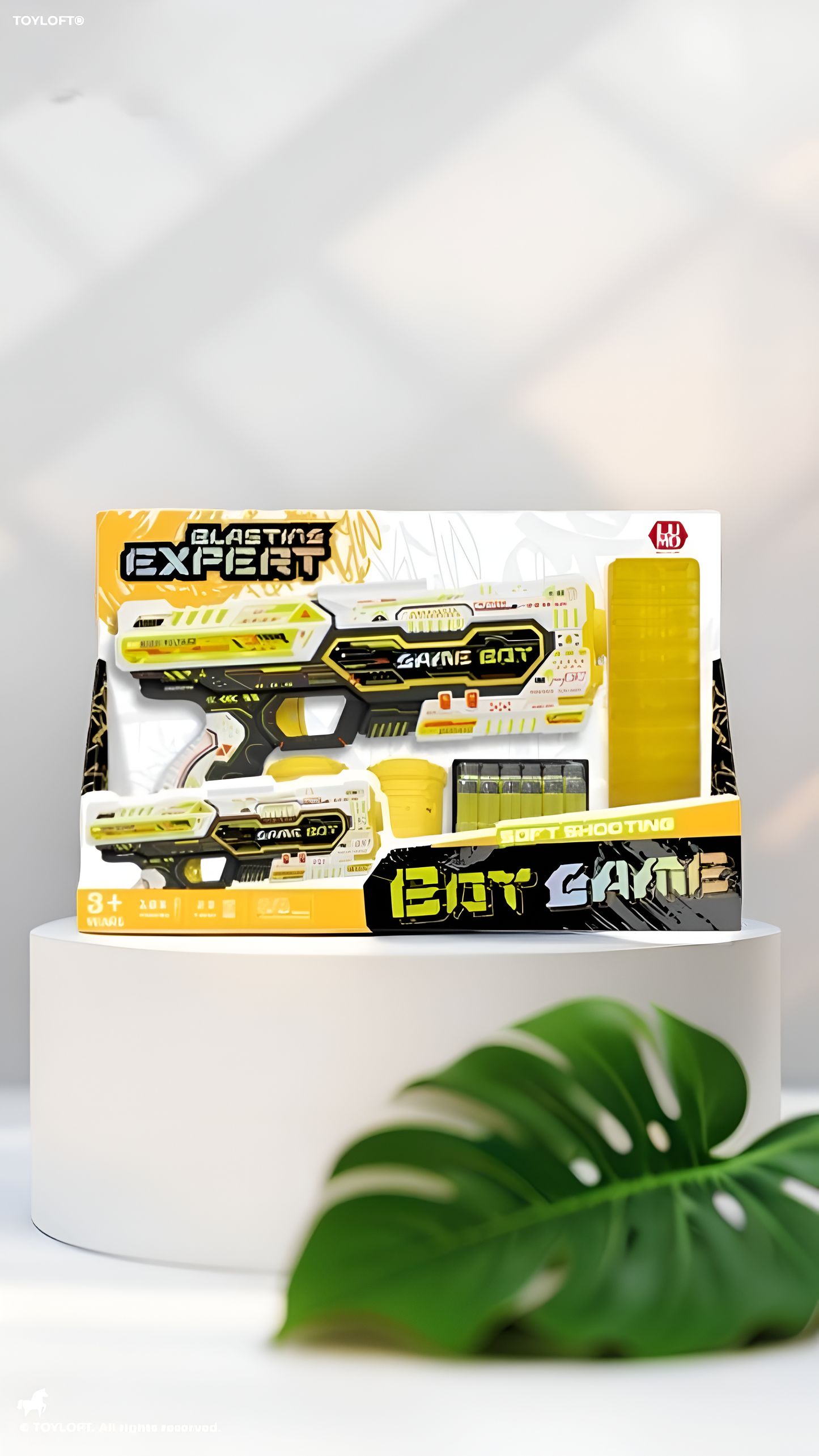 Game Bot Blasting Expert Soft Bullet Toy Gun with Foam Darts and Round Ammo Belt NX16315.