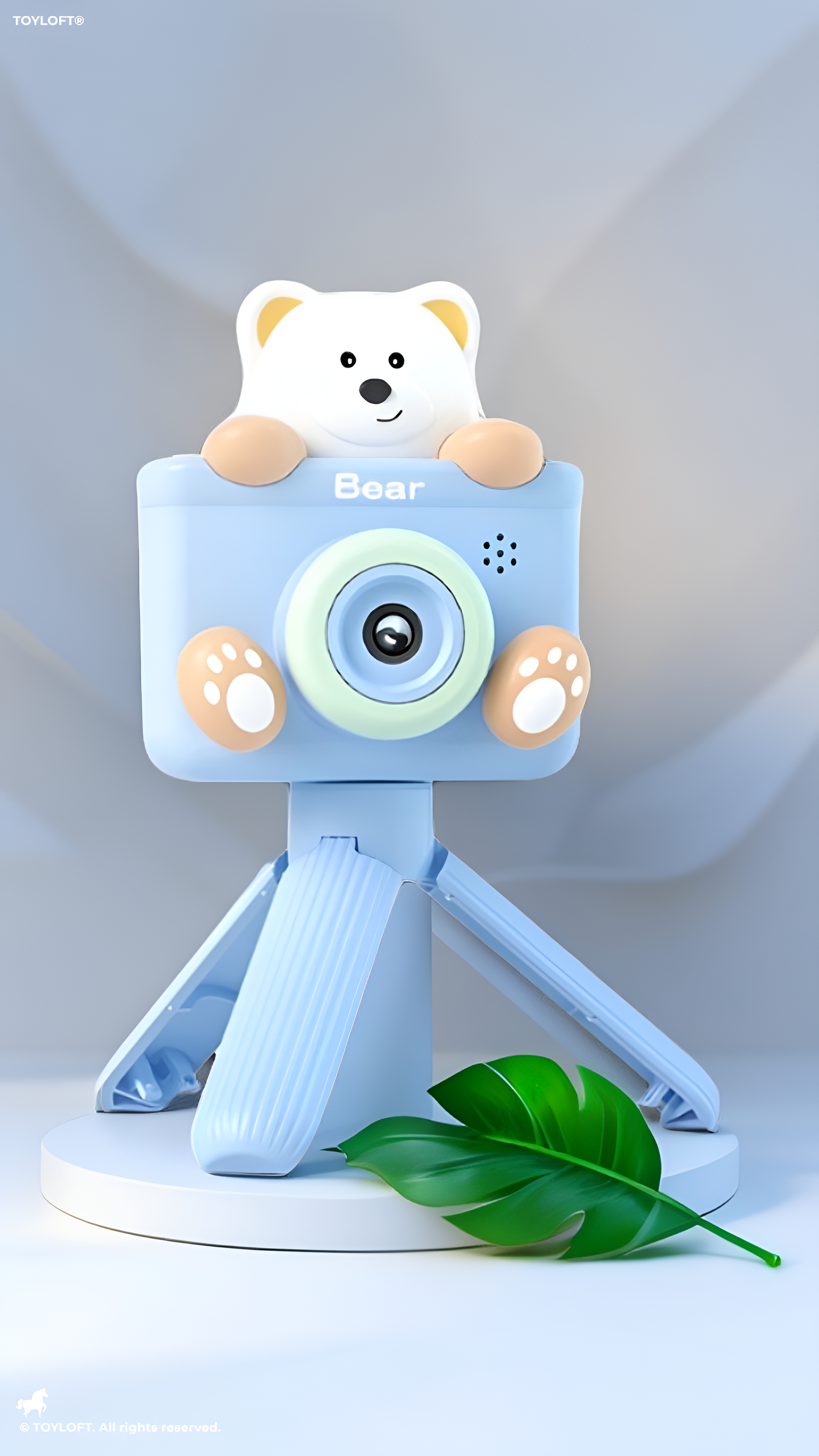 Portable Kids Bear Digital Camera with Tripod – HD Educational Toy Camera for Toddlers & Children, Easy USB Charging, Perfect Holiday Birthday Gift TV3859