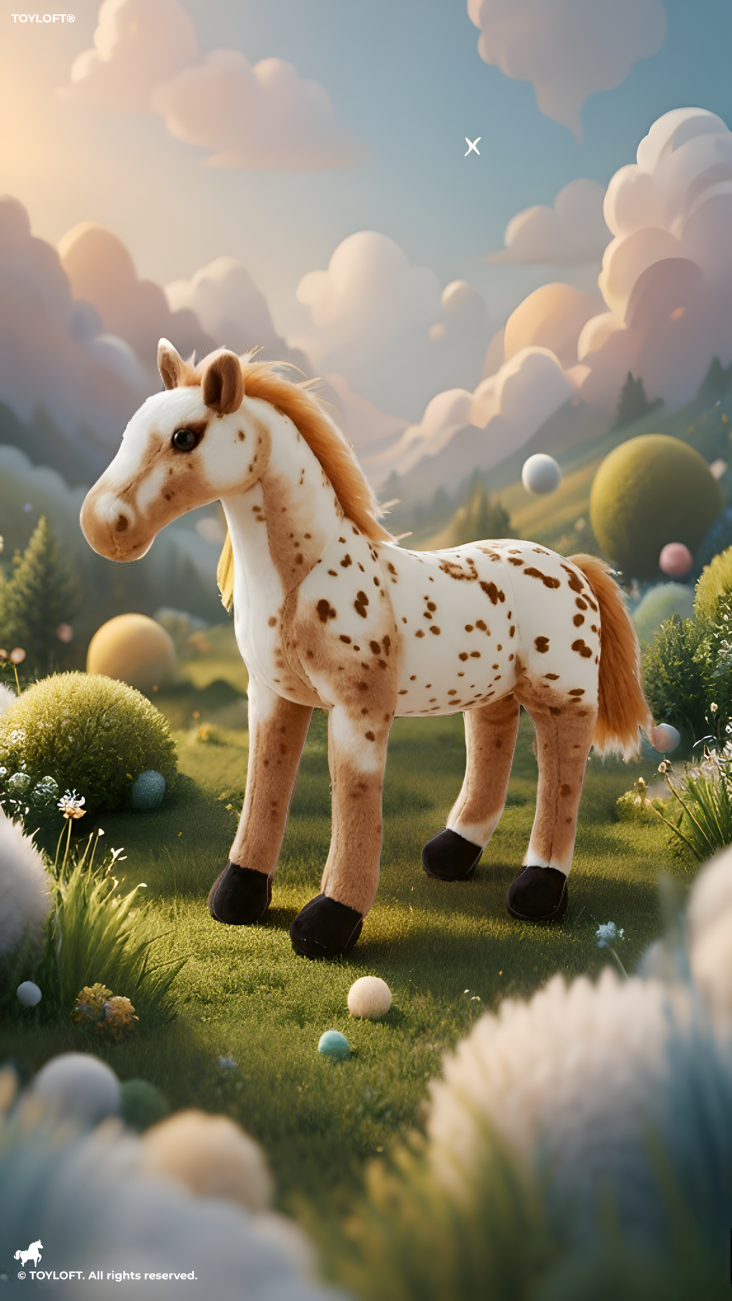 Appaloosa Horse Plush Toy – 55cm Realistic Soft Spotted Pony Stuffed Animal for Kids ST14979