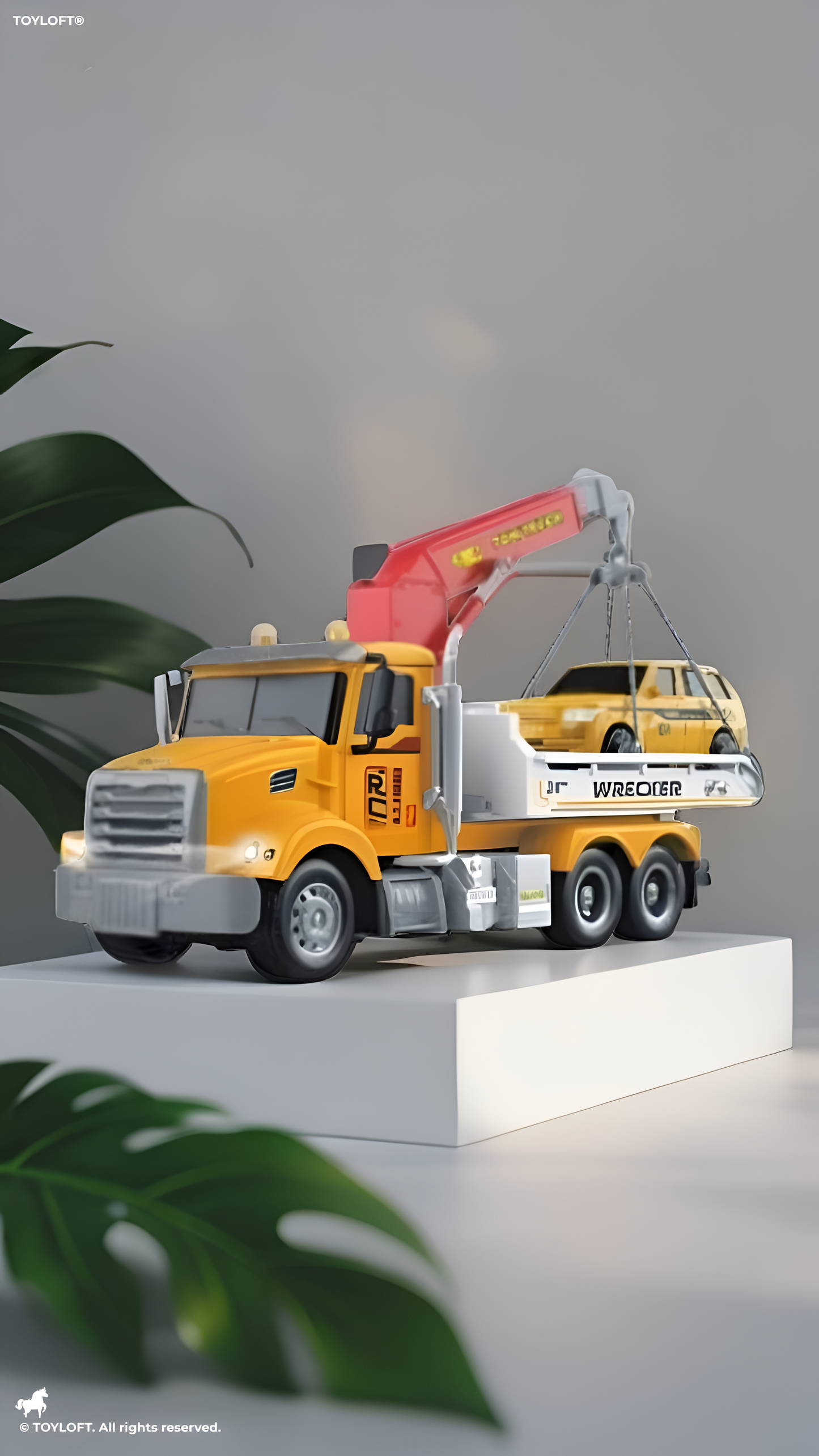 Remote Control Tow Truck Toy with Flatbed & Crane, 2.4GHz RC Wrecker with Lights, Sound, Rechargeable Battery & Mini Car NX16431.