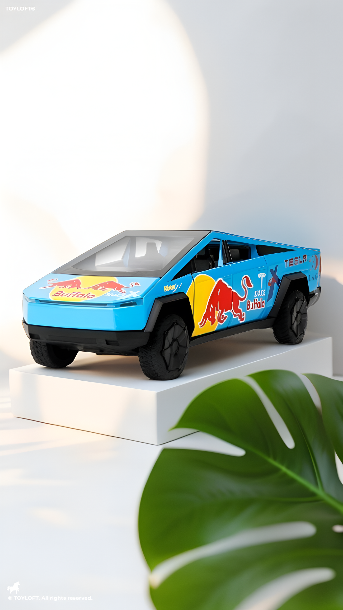 Tesla CyberTruck Alloy Model Car 1:32 Scale – Red Bull Livery, Space Buffalo & Mars Theme Diecast Toy TV6224.