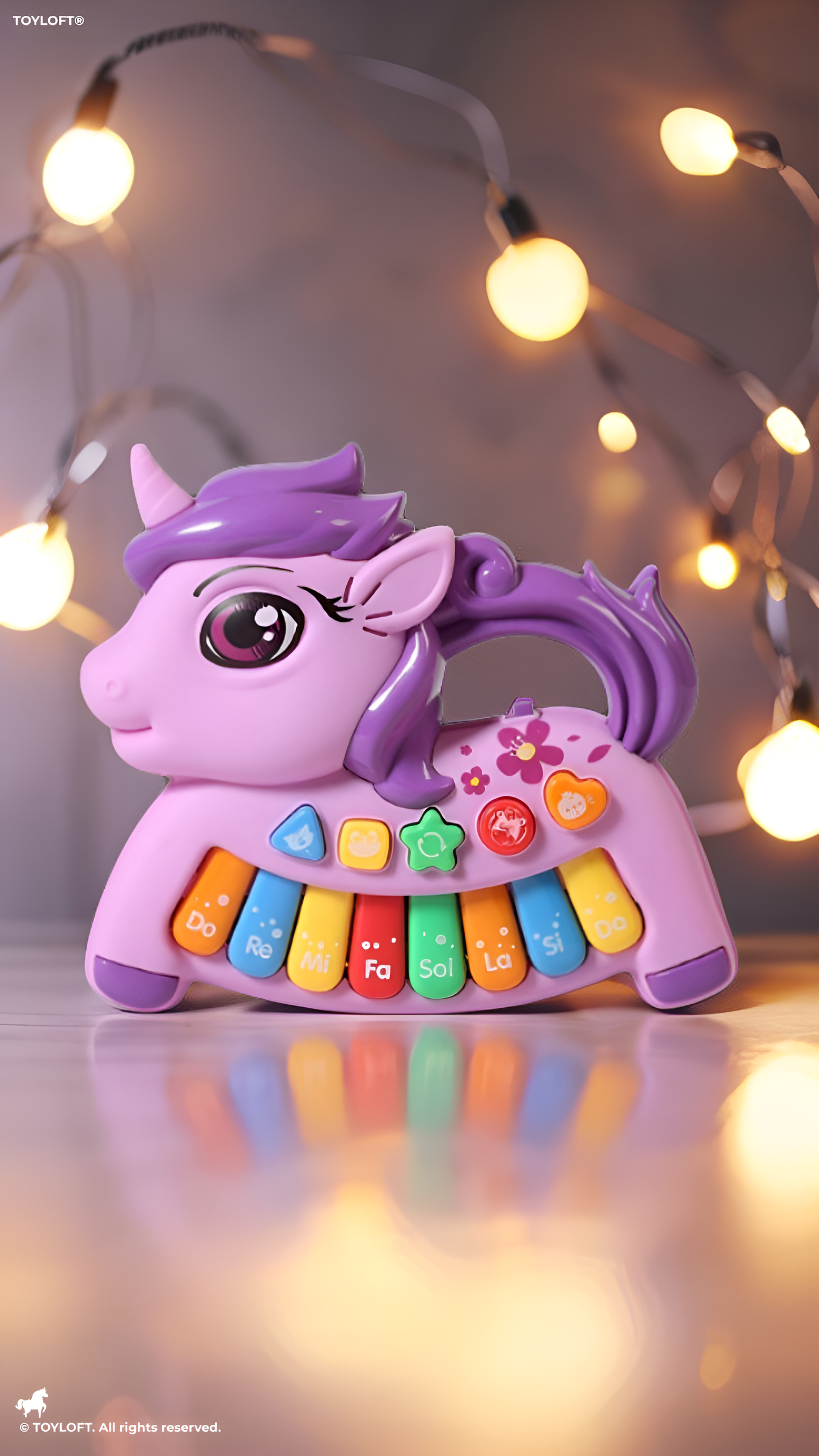 Unicorn Baby Piano Toy - Early Educational Musical Keyboard with 8 Piano Keys, 4 Animal Sounds, and 4 Play Modes - Sensory Learning Gift for Infants and Toddlers TV6981