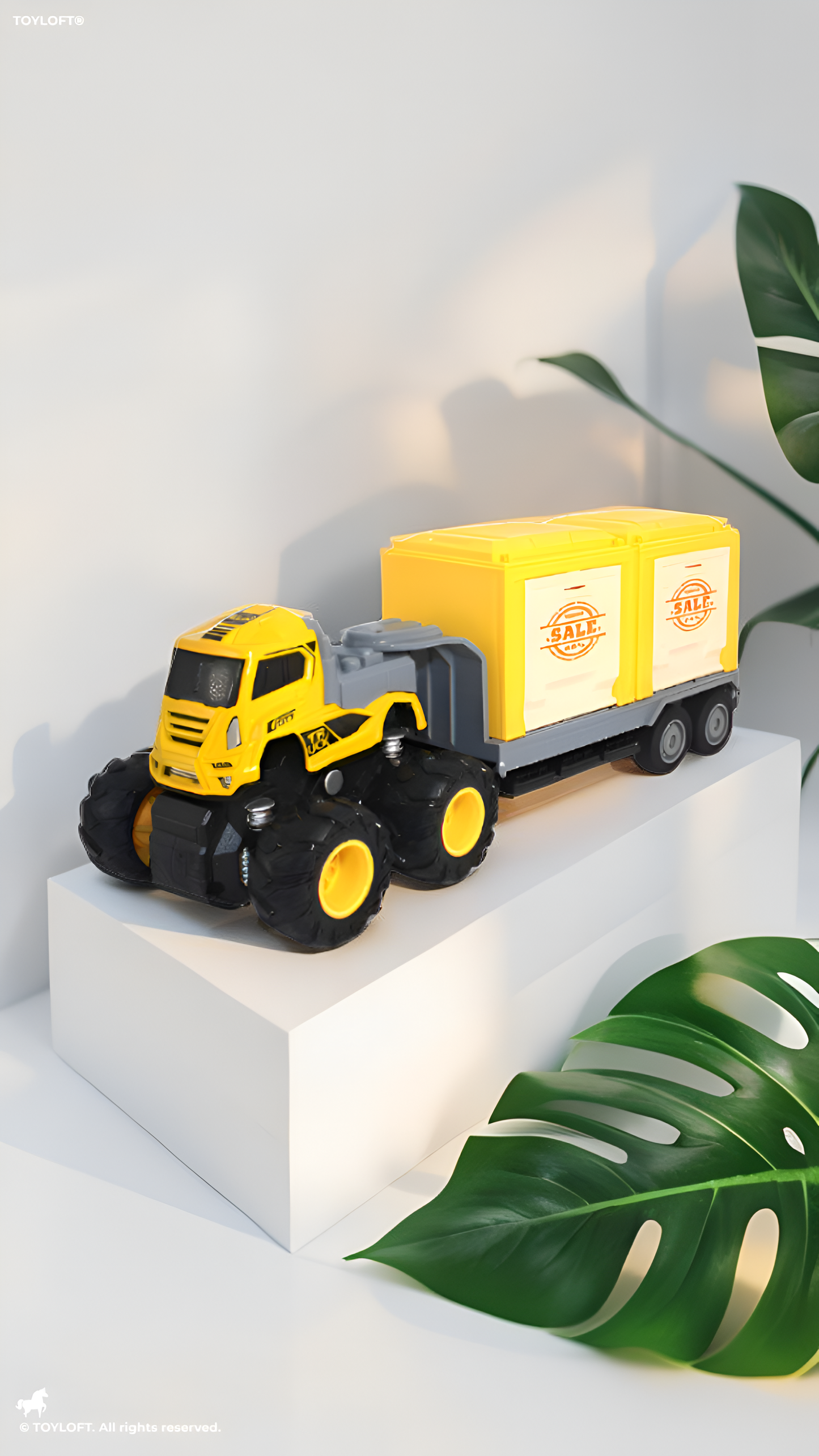 Shop Truck Diecast Toy – Realistic Miniature Vehicle for Kids & Collectors - Yellow. TV3119