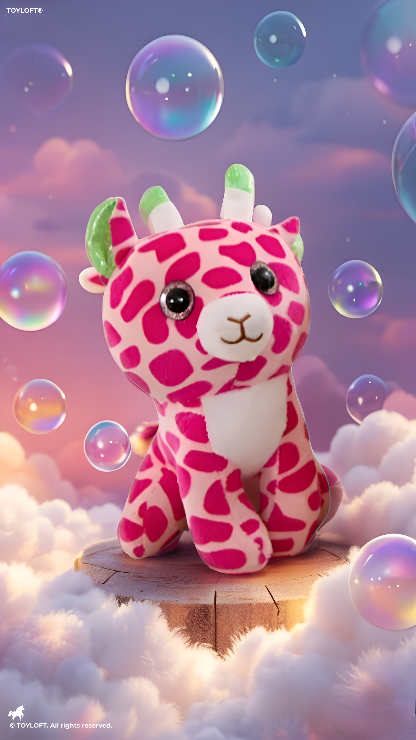 Pink - Glitter-Eyed Giraffe Plush Toy - 7 Inch Stuffed Soft Toy Animal for Kids ST11913
