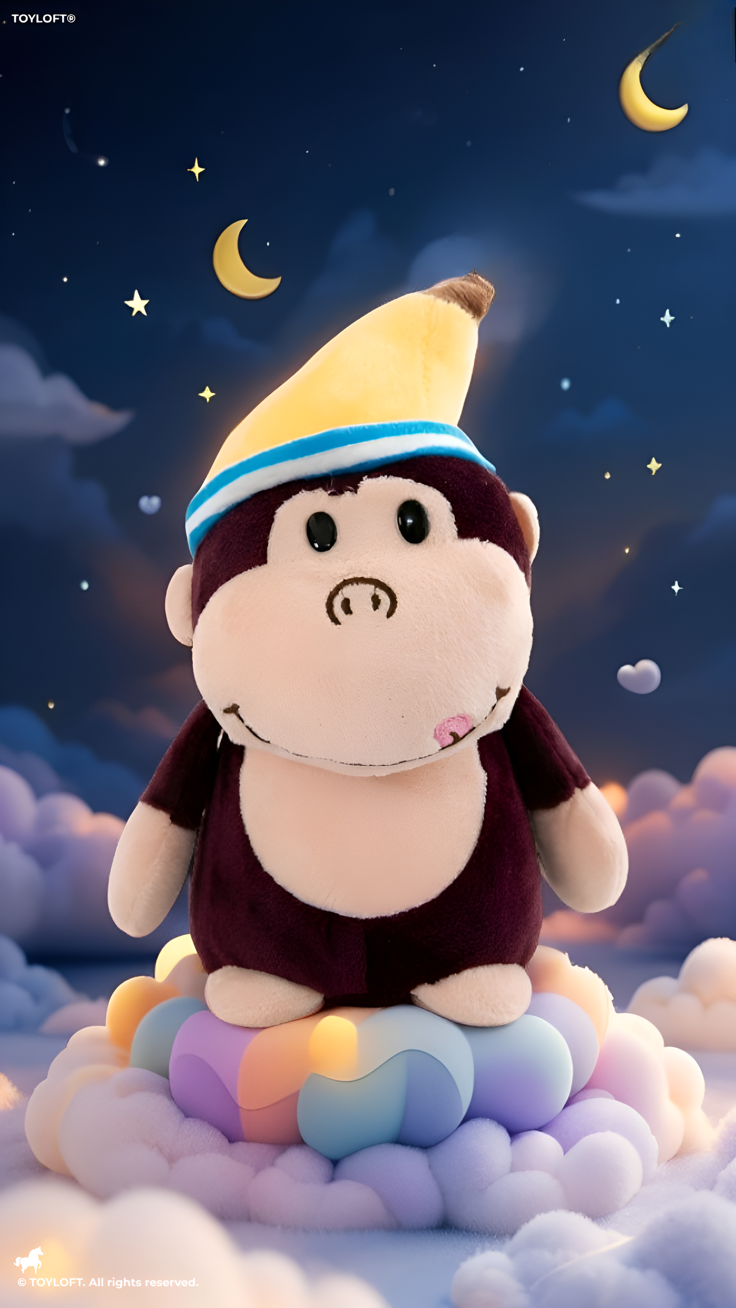 Monkey Plush Toy with Nightcap 7-Inch – Soft Stuffed Monkey Animal Brown ST11920.
