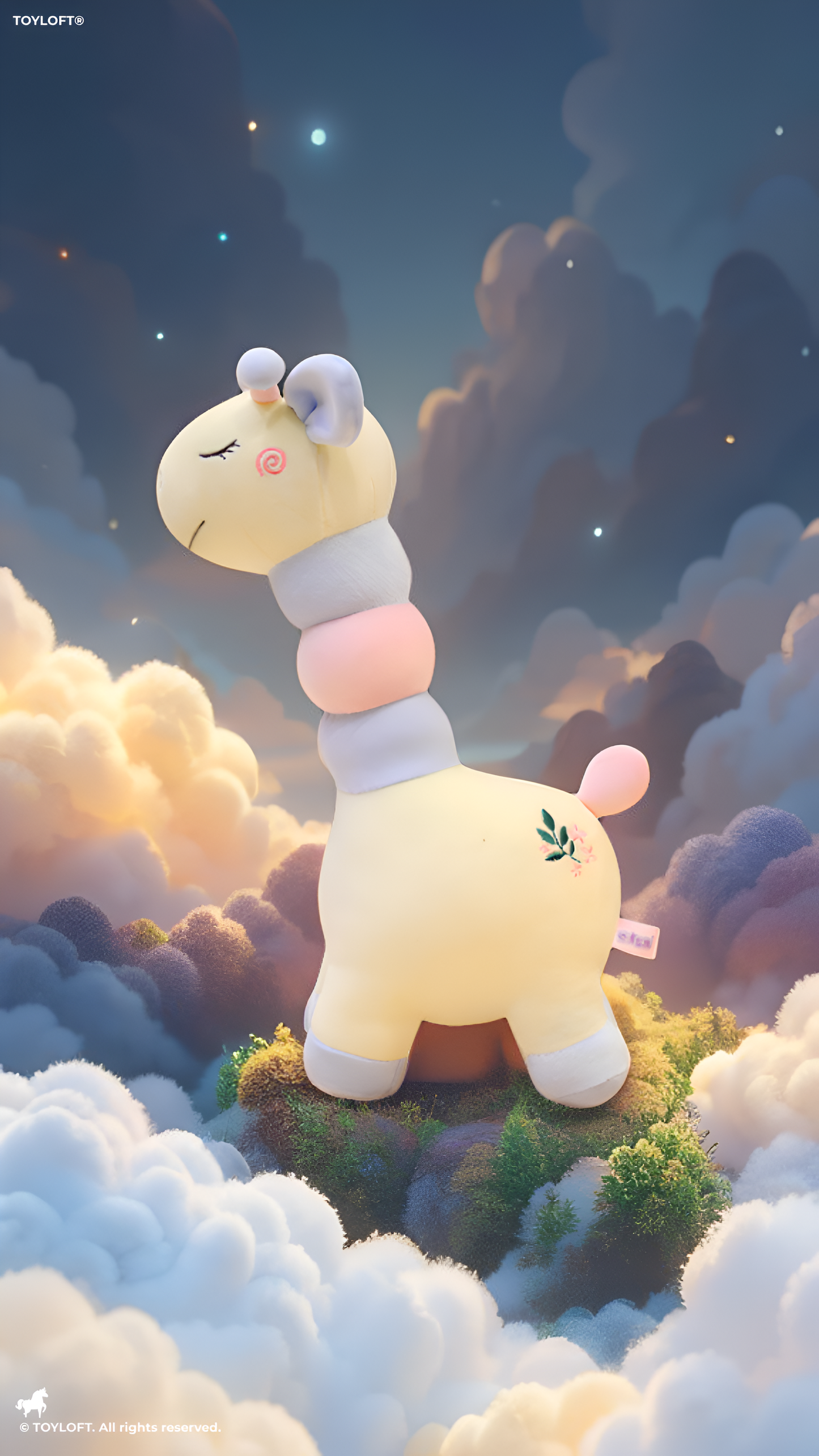 Pastel Giraffe Plush Toy – Soft Long Neck Stuffed Giraffe Doll Yellow ST9078.