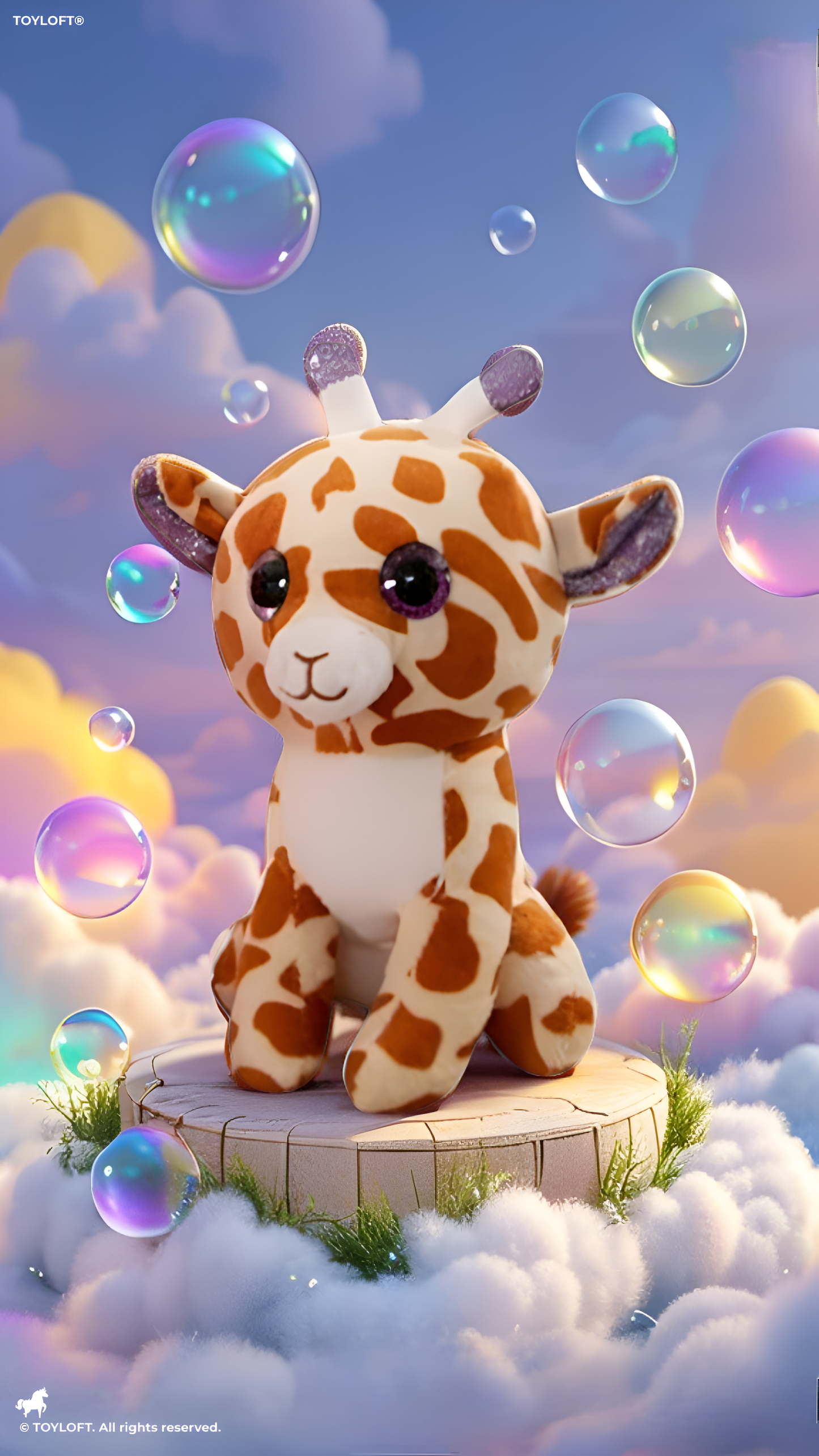 Yellow - Glitter-Eyed Giraffe Plush Toy - 7 Inch Stuffed Soft Toy Animal for Kids ST11913