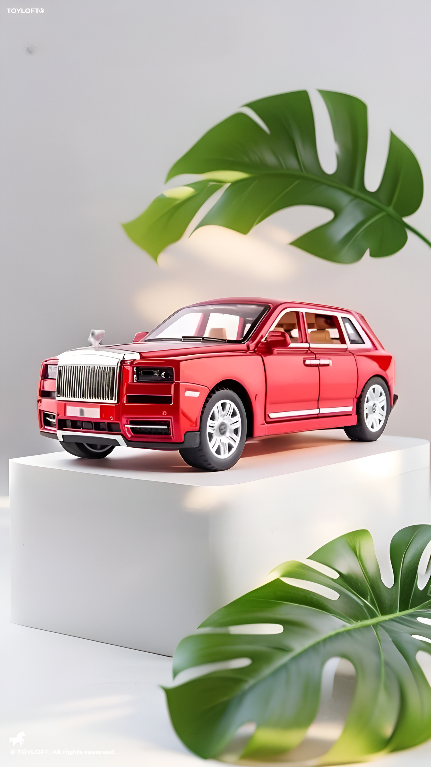 Red - Rolls-Royce – Cullinan Diecast Metal Pullback Toy Car -  Premium Model with Openable Doors – Best Gift for Kids & Collectors - Scale 1:32 - MS14830.