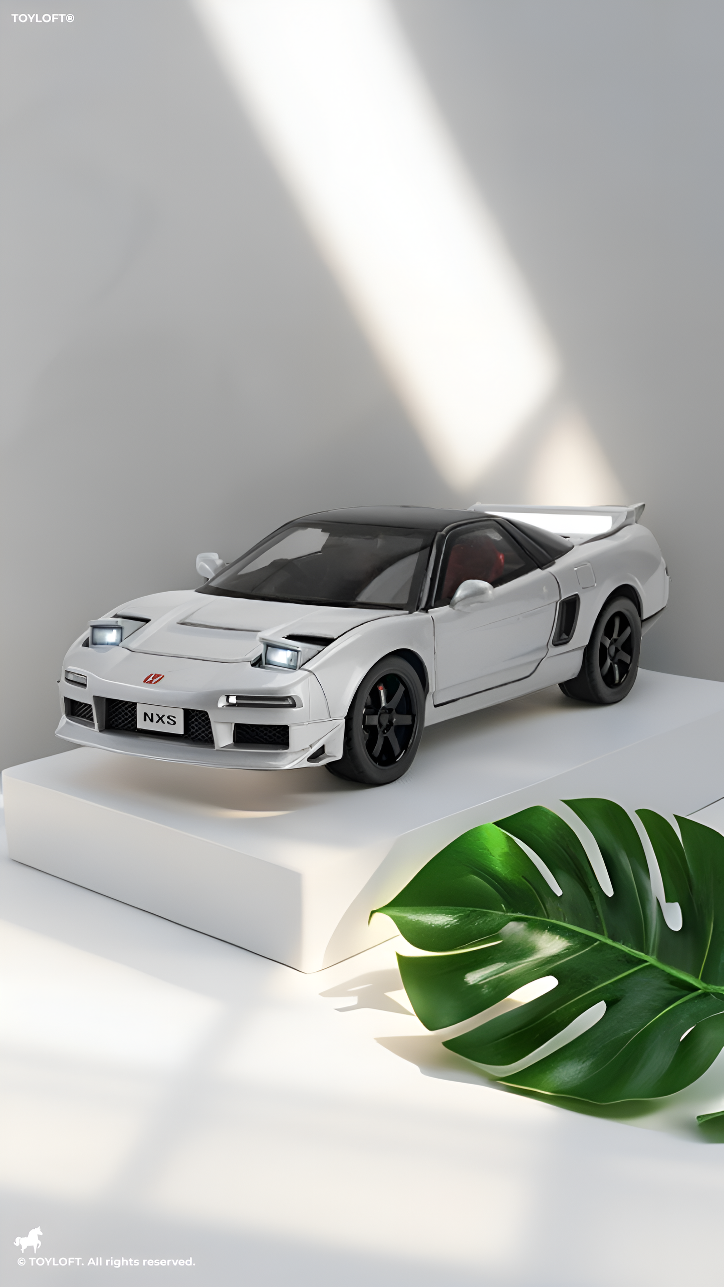 Honda NSX Diecast Model Car 1:32 Scale - Grey JDM Supercar Toy, Collectible Vehicle with Opening Parts & Red Racing Seats TV6291.