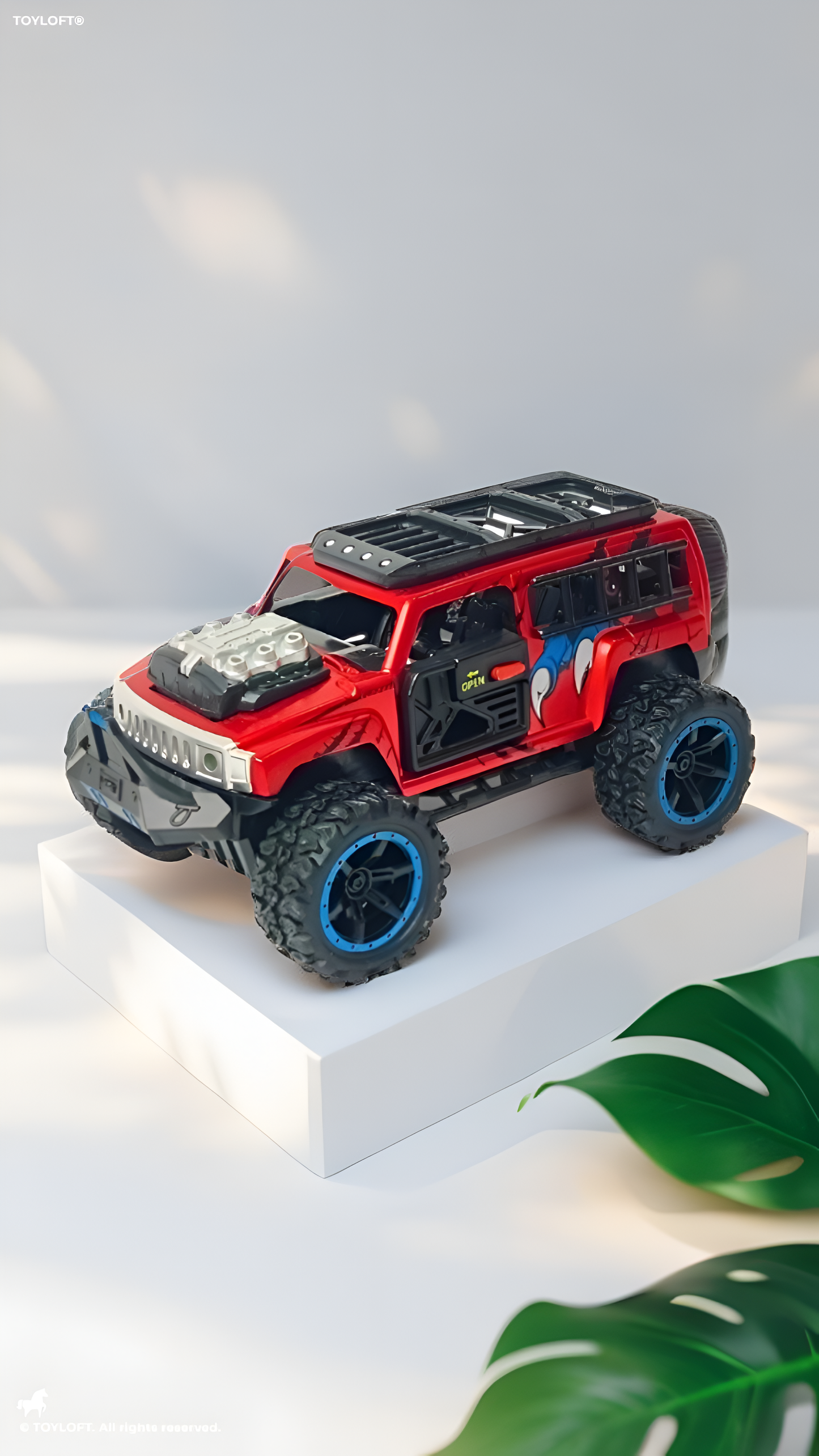 Monster Vehicle - Die-Cast Off-Road SUV Toy with Pull Back Action, Lights & Monster Engine Sound - Free Car Inside - LMI16430.