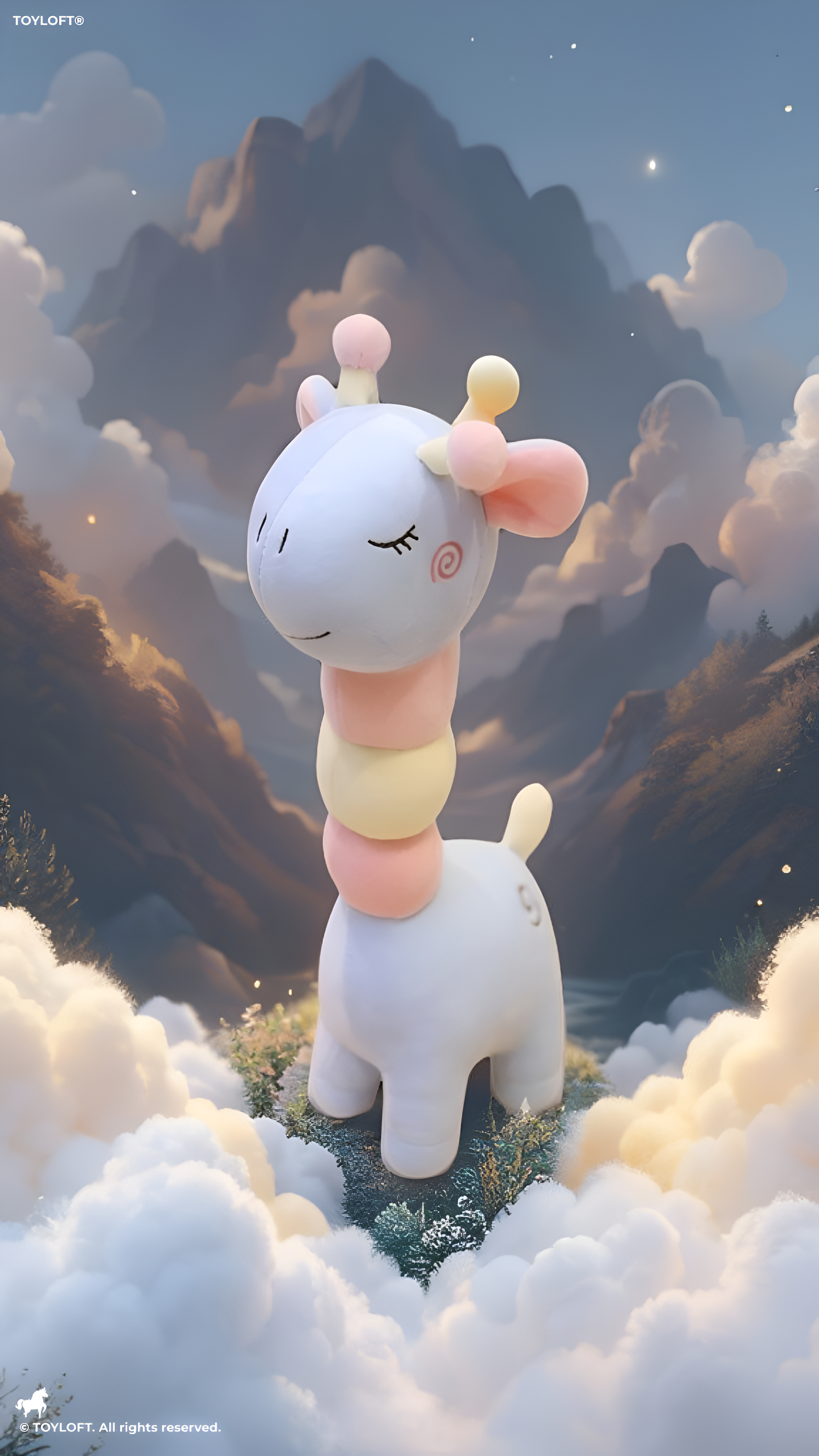 Pastel Giraffe Plush Toy – Soft Long Neck Stuffed Giraffe Doll Blue ST9078.