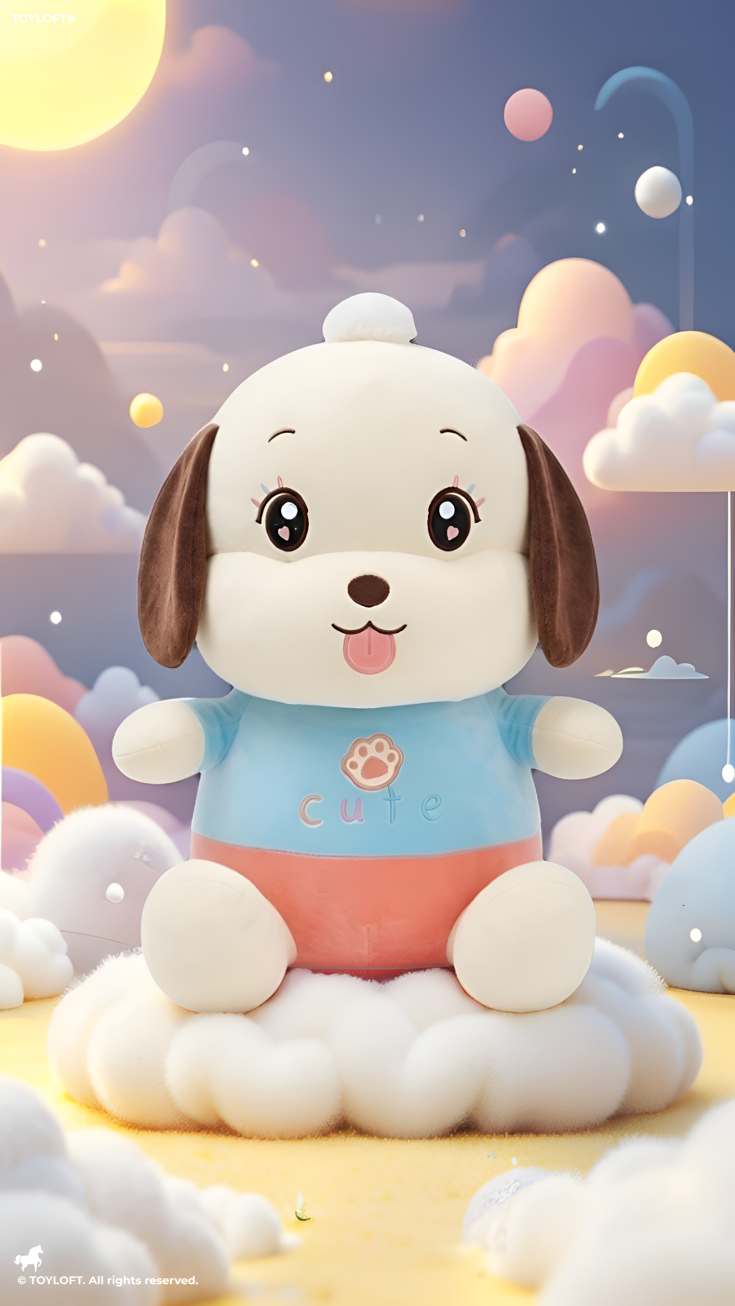 Puppy Dog Toy – 12-Inch Soft Plush Premium Cuddly Stuffed Animal with Blue Shirt & Pink Pants, Cute Plushie for Kids, Toddlers & Gift ST13992