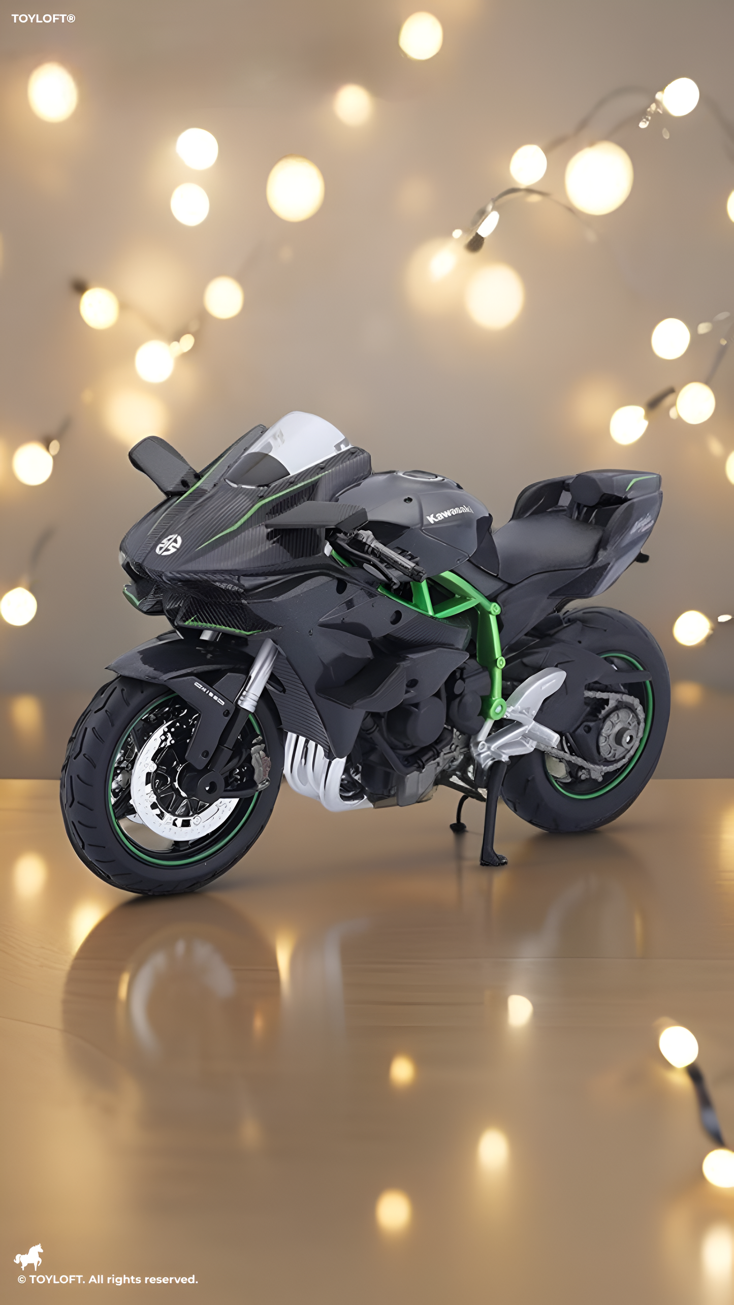 Kawasaki Ninja H2R Diecast Motorcycle Model – Highly Detailed 1:9 Scale Replica Collectible Bike Model for Display and Enthusiasts  TV3288