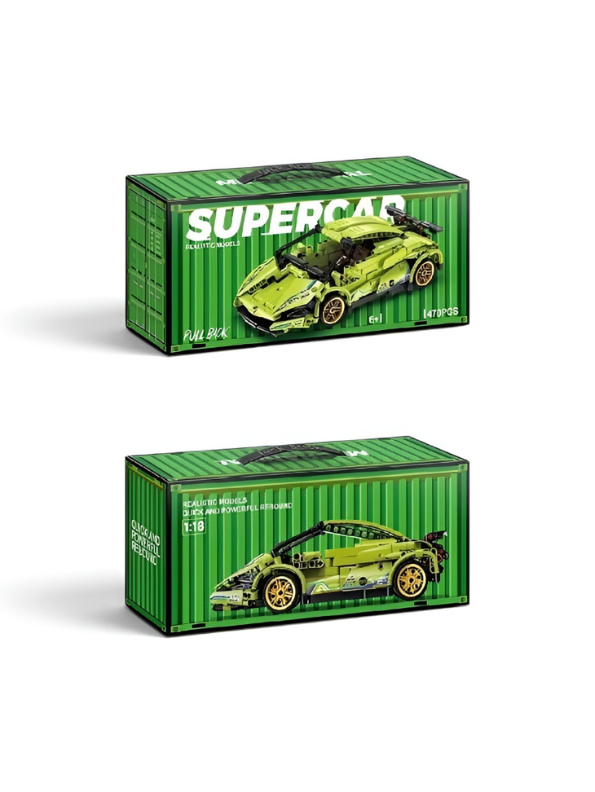 SUPERCAR Green Building Block Set – STEM Mechanical Sports Car Model Kit MD62.