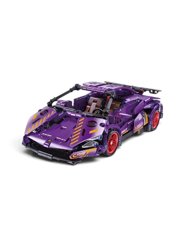 SUPERCAR Purple Building Block Set – STEM Mechanical Sports Car Model Kit MD62.