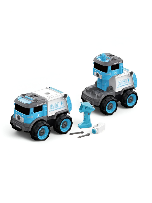 Sanitation Garbage Truck Toy – Transformable Educational Creative Toy with Screwdriver NX15604.