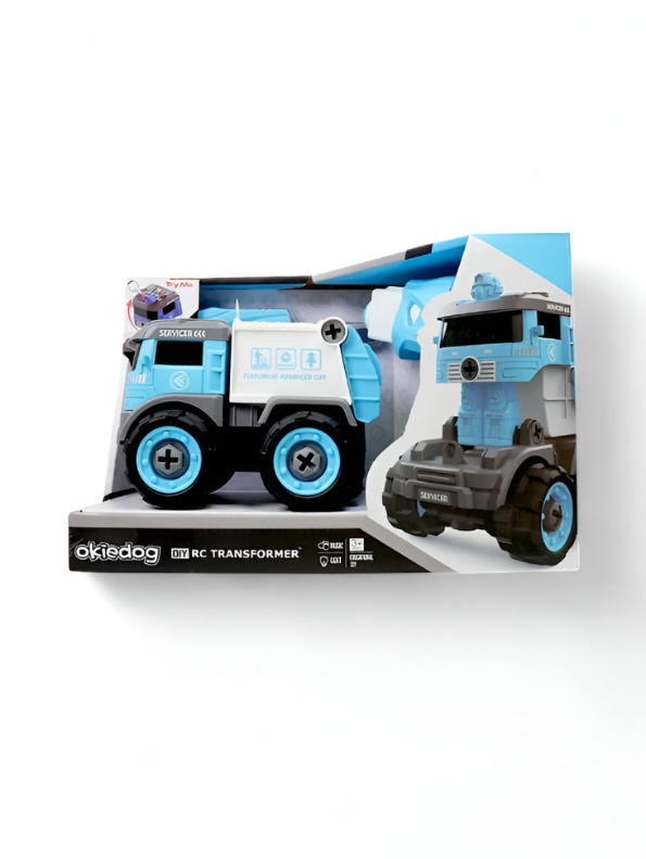 Sanitation Garbage Truck Toy – Transformable Educational Creative Toy with Screwdriver NX15604.