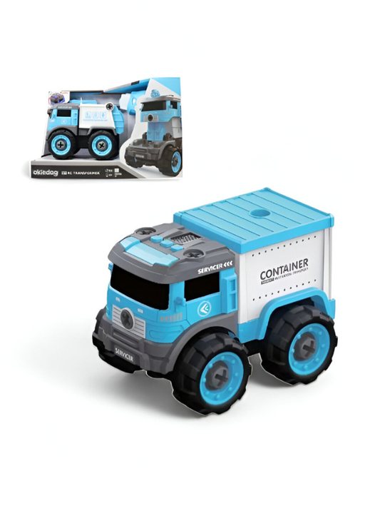 Sanitation Garbage Truck Toy – Transformable Educational Creative Toy with Screwdriver NX15604.