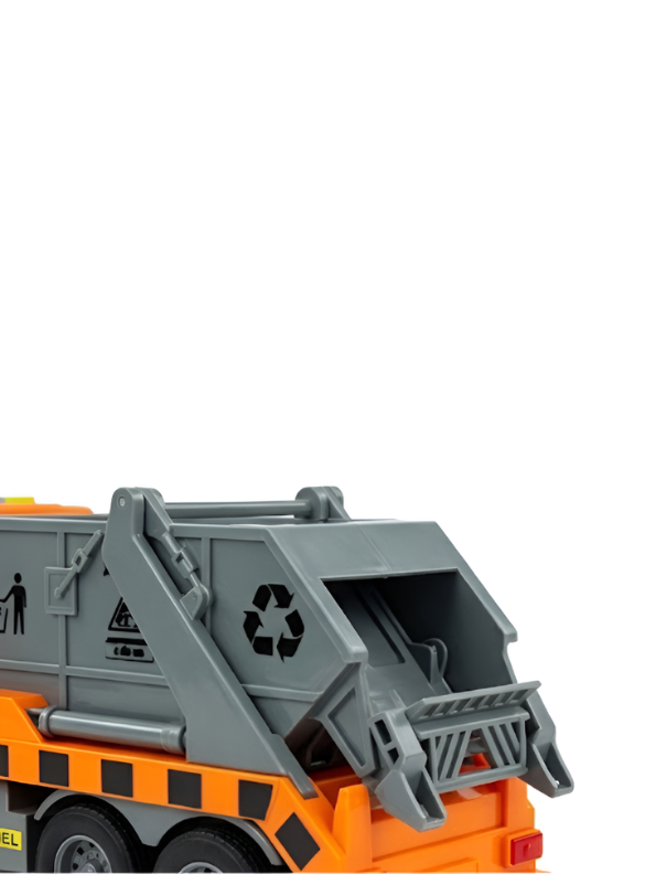 Sanitation Truck Toy – Friction Powered Construction & Recycling Vehicle Orange NX16771.