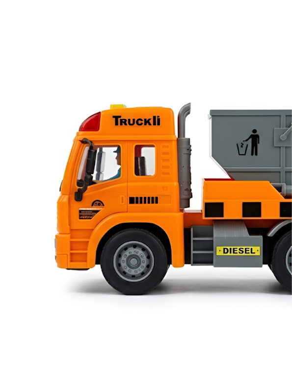 Sanitation Truck Toy – Friction Powered Construction & Recycling Vehicle Orange NX16771.