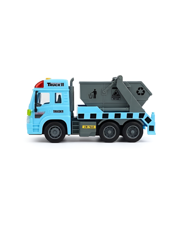 Sanitation Truck Toy – Friction Powered Construction & Recycling Vehicle Blue NX16771.