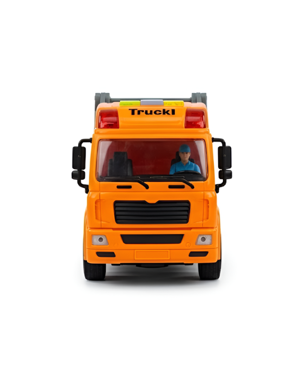 Sanitation Truck Toy – Friction Powered Construction & Recycling Vehicle Orange NX16771.