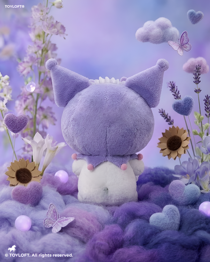 Sanrio Kuromi 8-Inch Plush Toy – Soft Stuffed Animal with Heart and Eye Mask ST16784