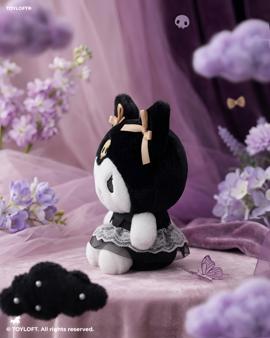 Sanrio Kuromi Plush Toy – 8-Inch Collectible Stuffed Animal with Lace Dress & Bows ST13979