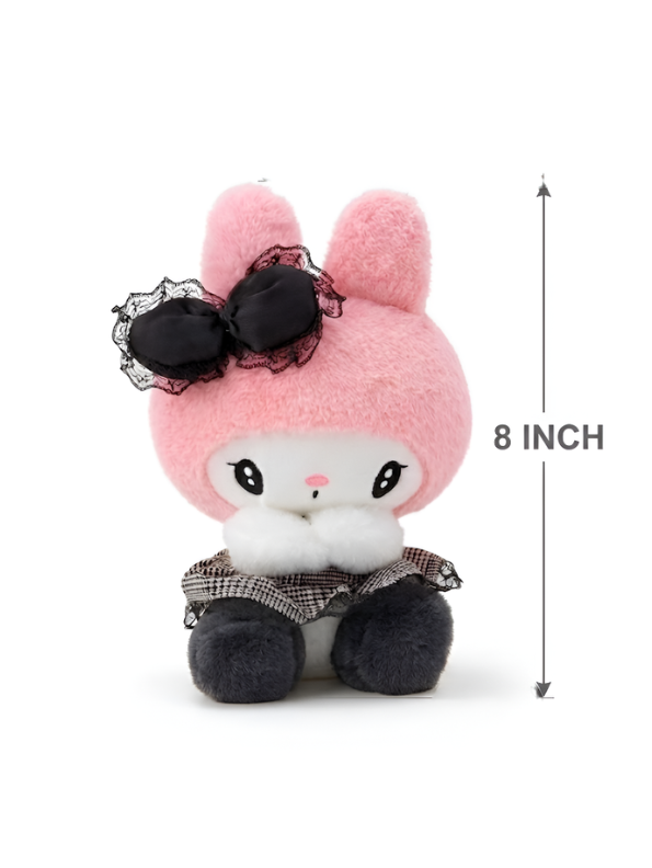 Sanrio My Melody 8-Inch Gothic Lolita Plush Doll - Pink Bunny with Black Lace Bow ST11449