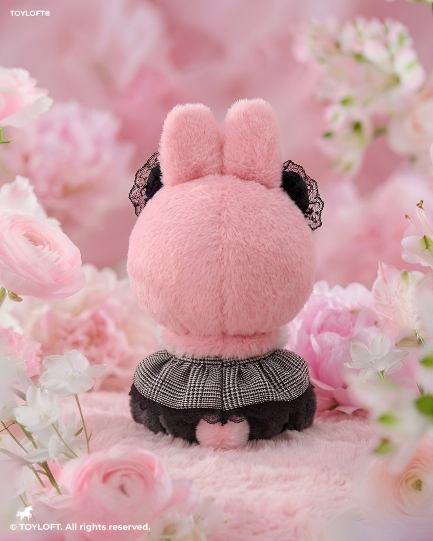 Sanrio My Melody 8-Inch Gothic Lolita Plush Doll - Pink Bunny with Black Lace Bow ST11449