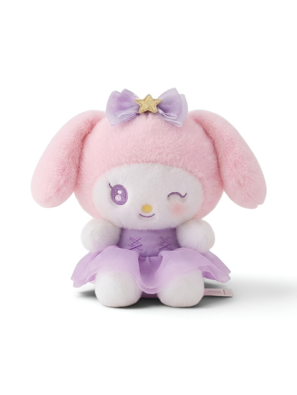 Sanrio My Melody Plush Toy 8-Inch – Purple Dress Winking Star Edition, Cute Soft Stuffed Animal Toy for Kids ST16856