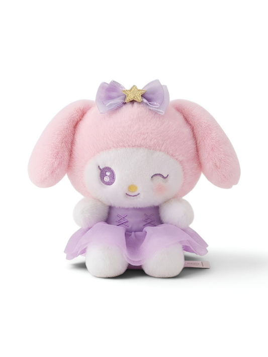 Sanrio My Melody Plush Toy 8-Inch – Purple Dress Winking Star Edition, Cute Soft Stuffed Animal Toy for Kids ST16856