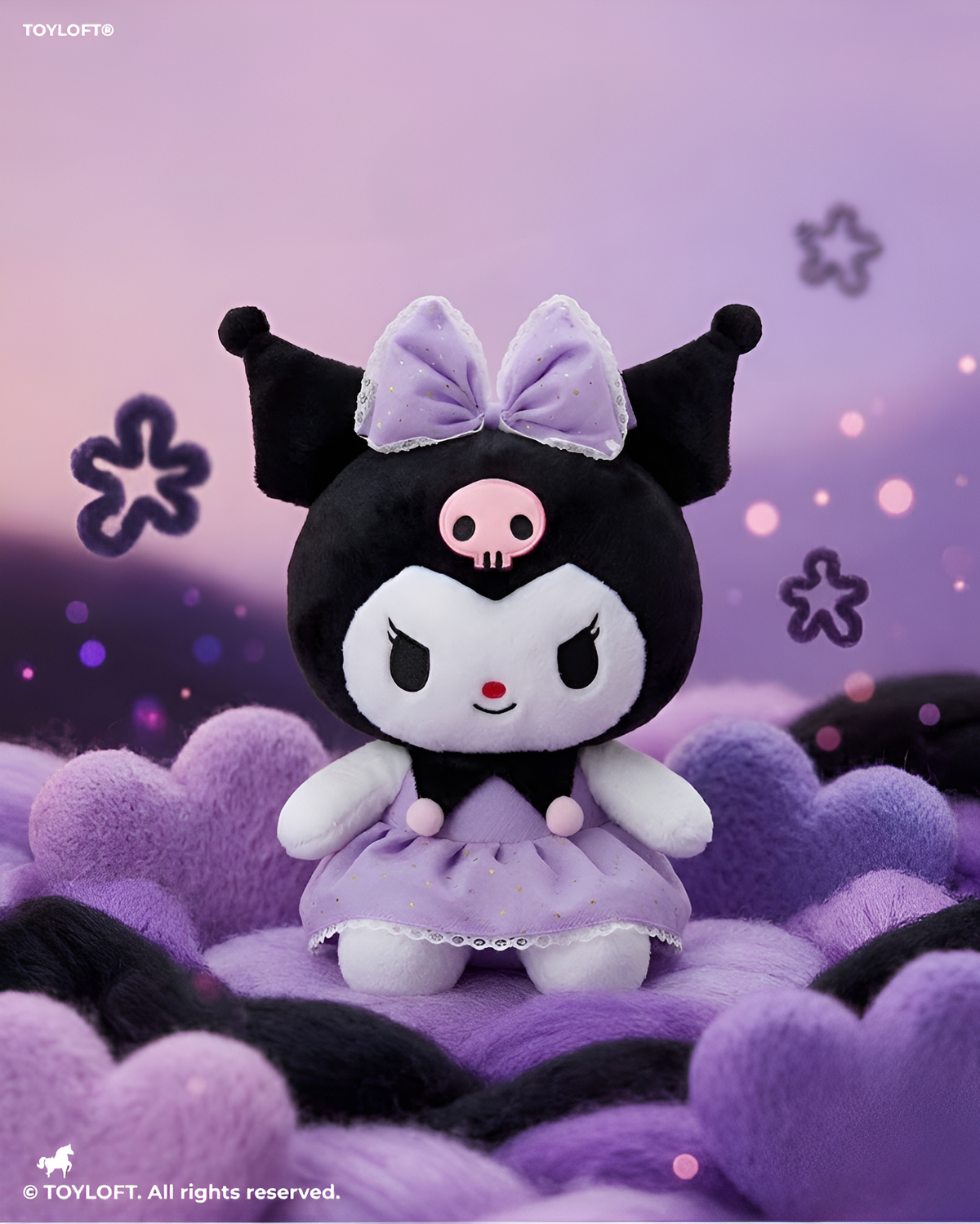 Sanrio Kuromi Plush Toy - 10-Inch Soft Stuffed Character Doll for Kids and Collectors ST15441