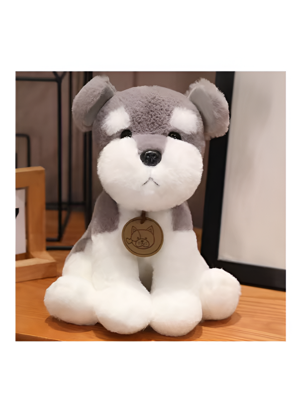 Schnauzer Plush Toy 25cm – Soft Grey & White Dog Plushie ST16297.