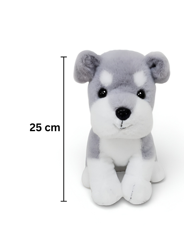 Schnauzer Plush Toy 25cm – Soft Grey & White Dog Plushie ST16297.