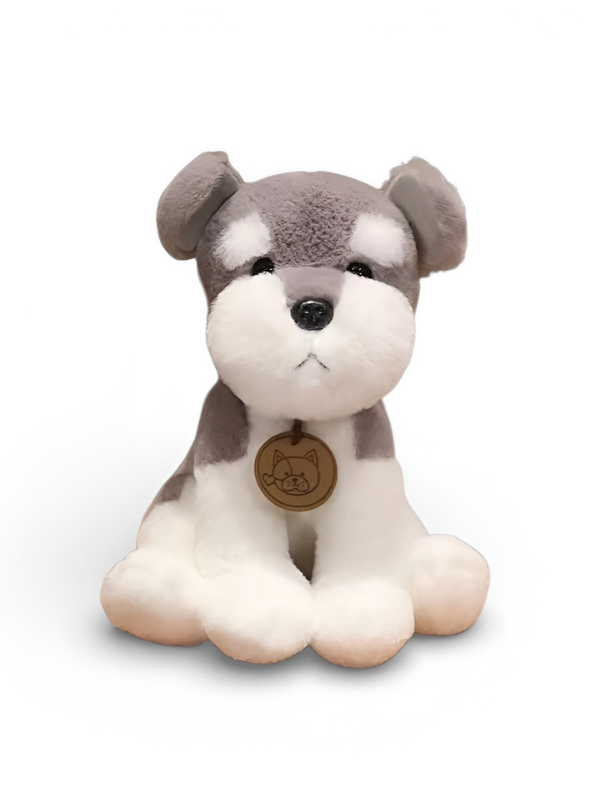 Schnauzer Plush Toy 25cm – Soft Grey & White Dog Plushie ST16297.